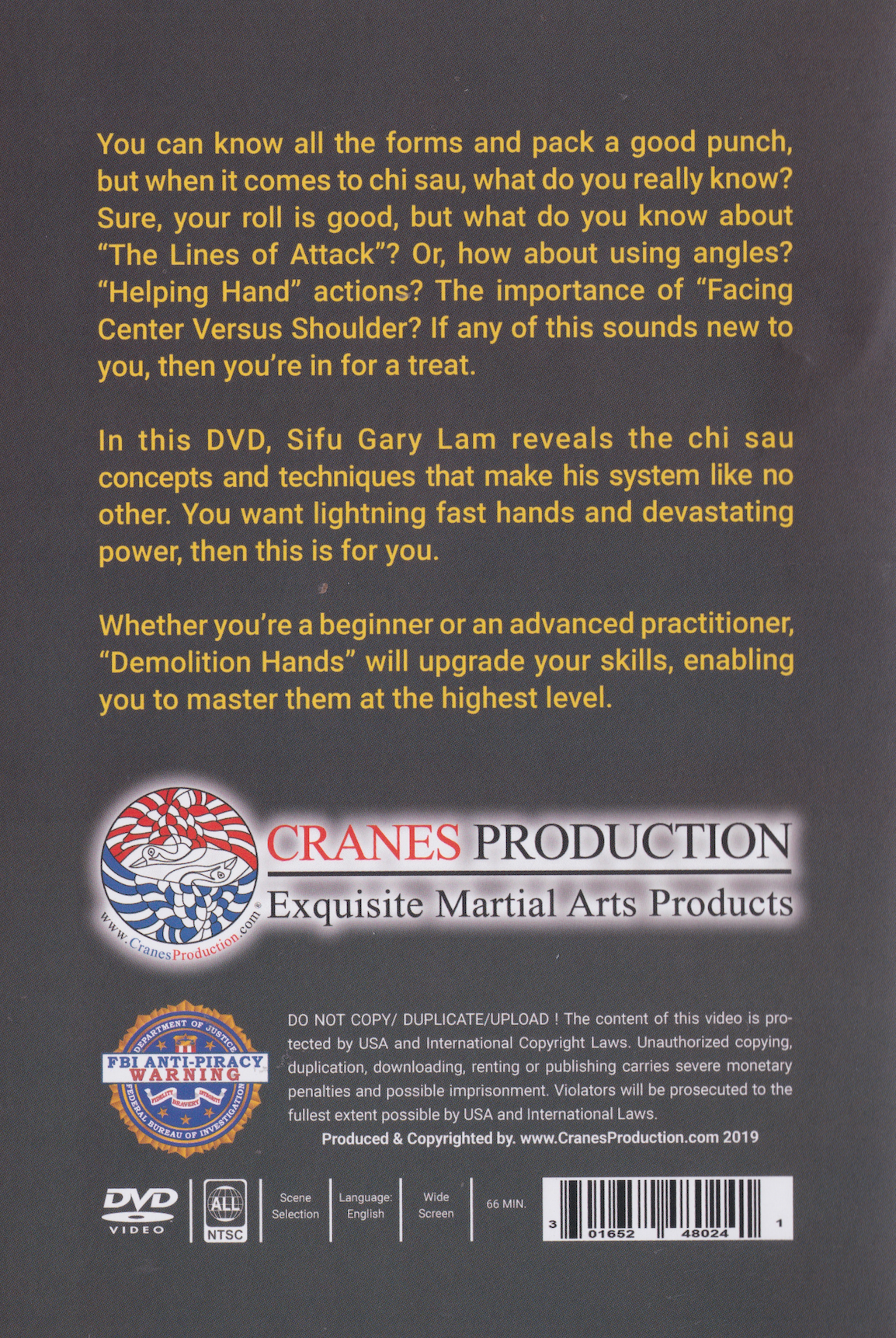 Demolition Hands: Unlocking the Secrets of Chi Sao DVD by Gary Lam