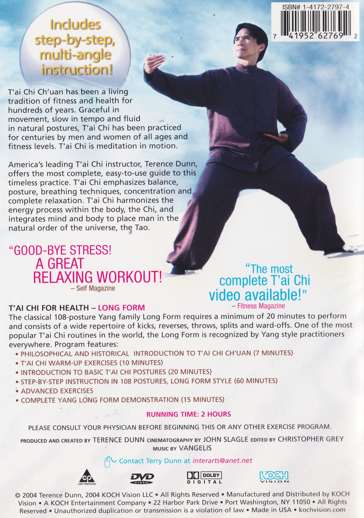 Tai Chi For Health Yang Long Form DVD by Terence Dunn (Preowned)
