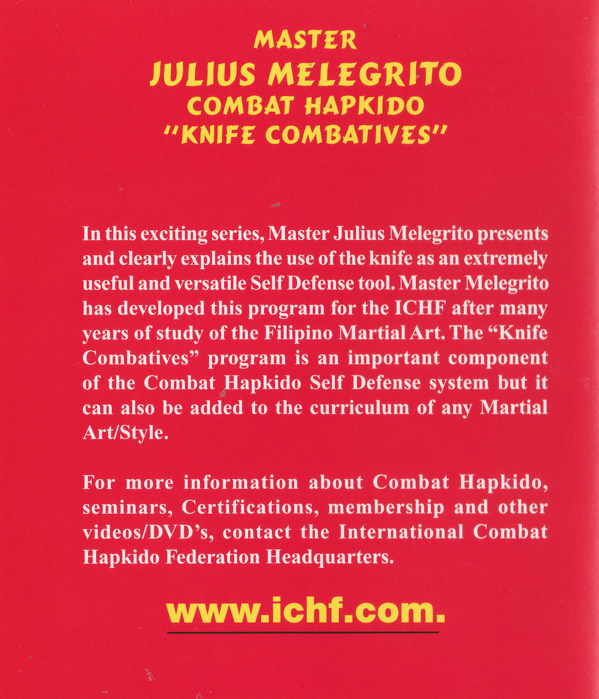 Combat Hapkido Knife Combatives Vol 1 & 2 DVD by Julius Melegrito (Preowned)