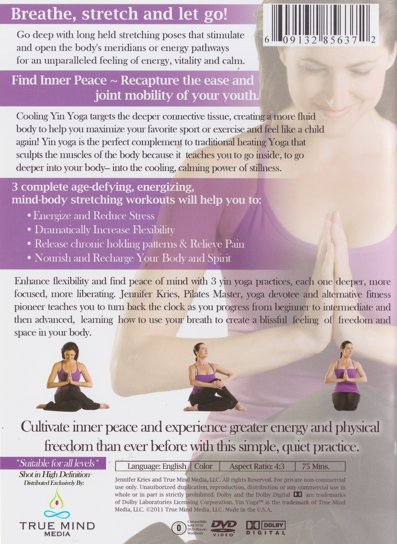 Yin Yoga: Go Deep, Open & Energize DVD by Jennifer Kries
