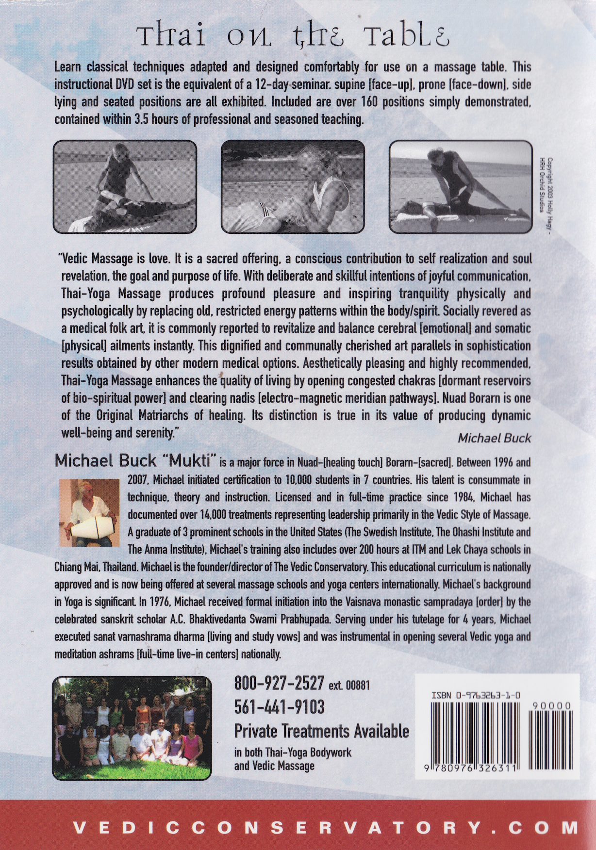 Vedic Massage: Thai on the Table 2 DVD Set by Michael Buck (Preowned)