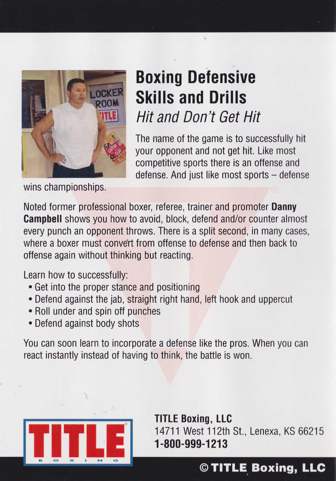 Title Boxing DVD 2: Boxing Defensive Skills & Drills by Danny Campbell (Preowned)
