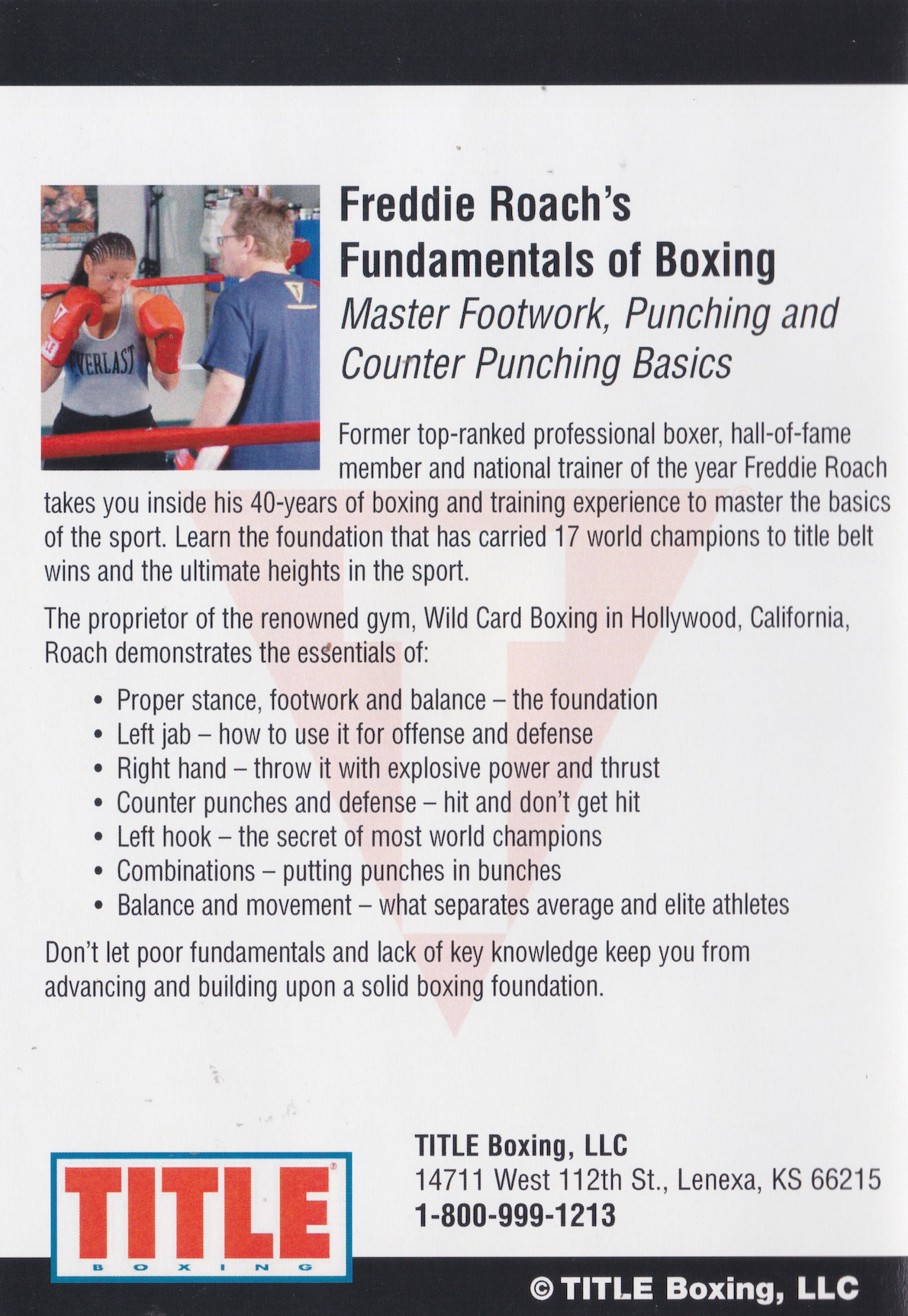 Title Boxing DVD 21 Fundamentals of Boxing by Freddie Roach (Preowned)