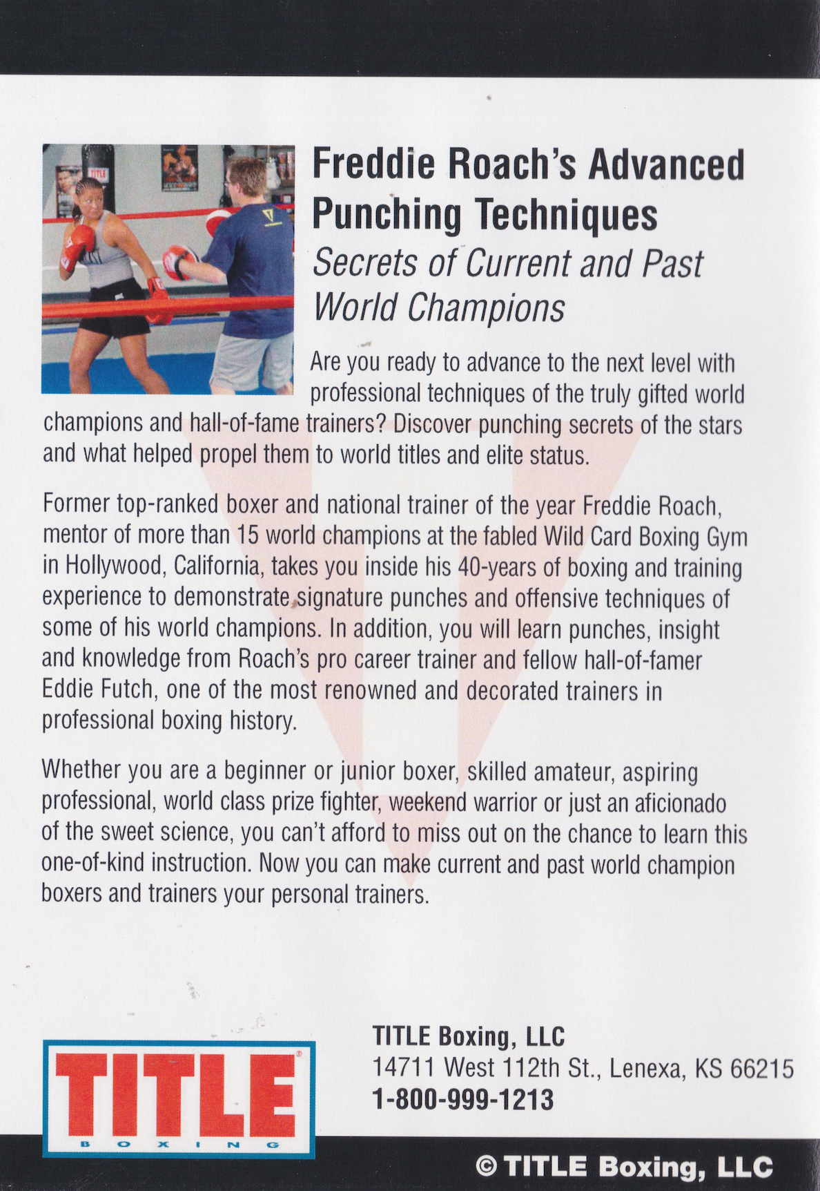 Title Boxing DVD 22 Advanced Punching Techniques by Freddie Roach (Preowned)