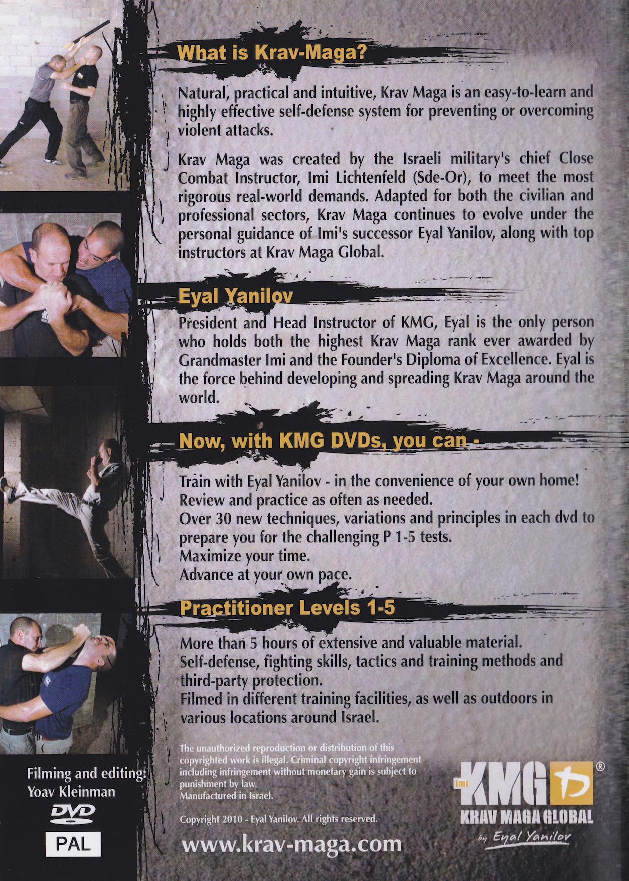 KMG Krav Maga Global Practitioner Level 1-5 (5 DVD Set) by Eyal Yanilov (Preowned)