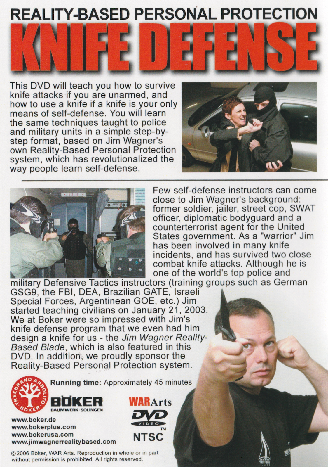 Reality Based Personal Protection Knife Defense DVD by Jim Wagner (Preowned)