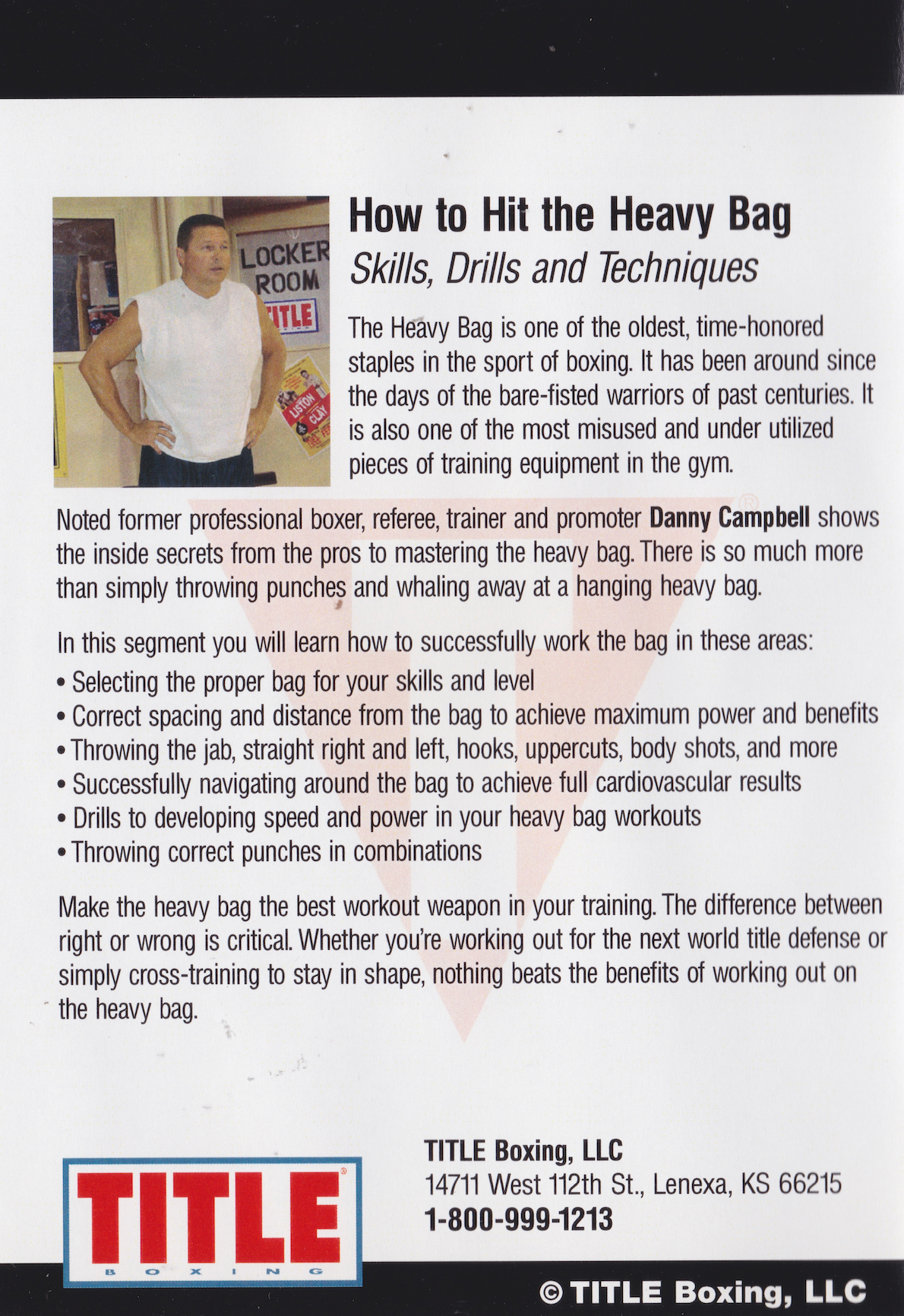 Title Boxing DVD 1 How to Hit the Heavy Bag DVD with Danny Campbell (Preowned)
