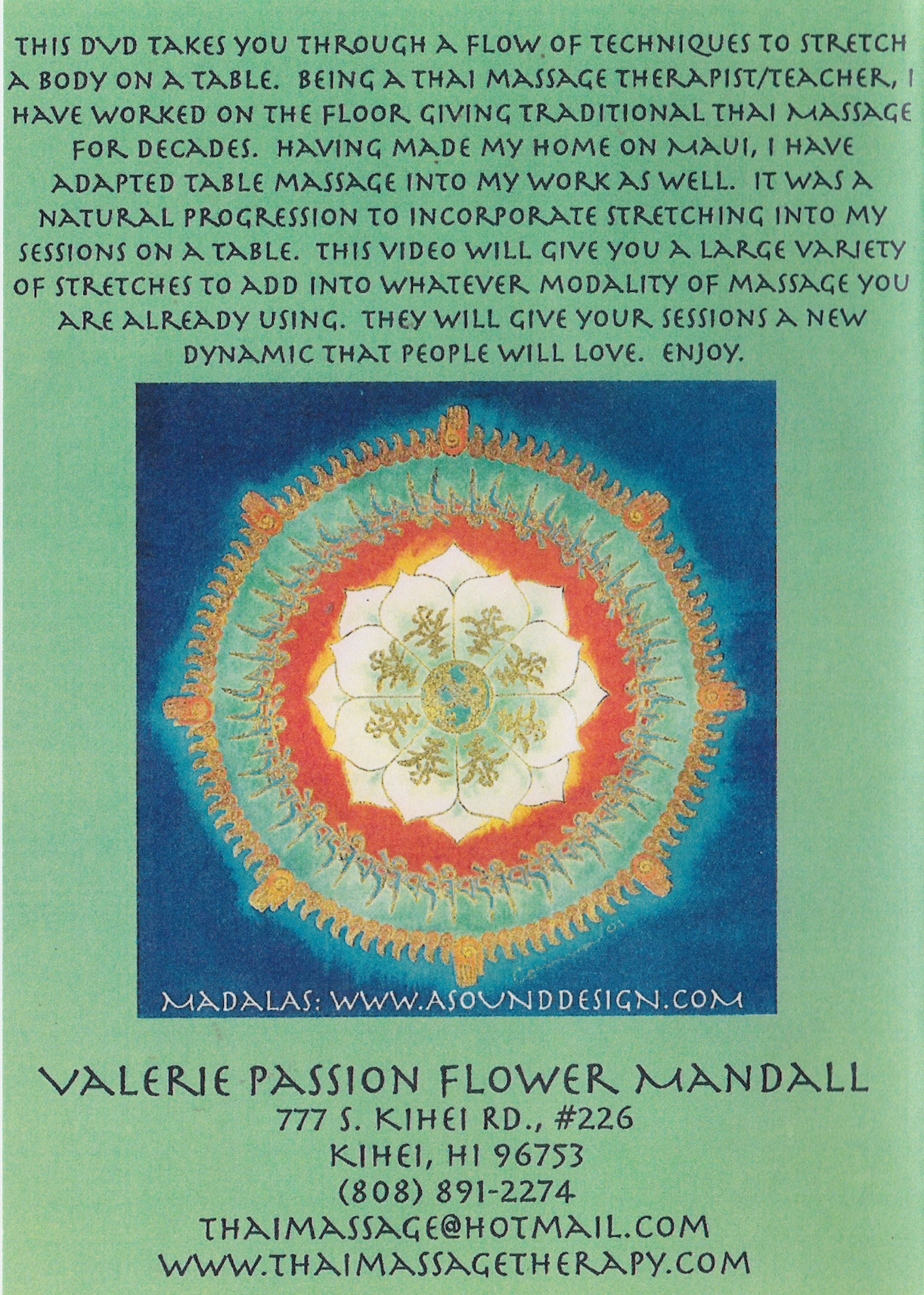 Thai Table Stretching DVD with Valerie Passion Flower (Preowned)