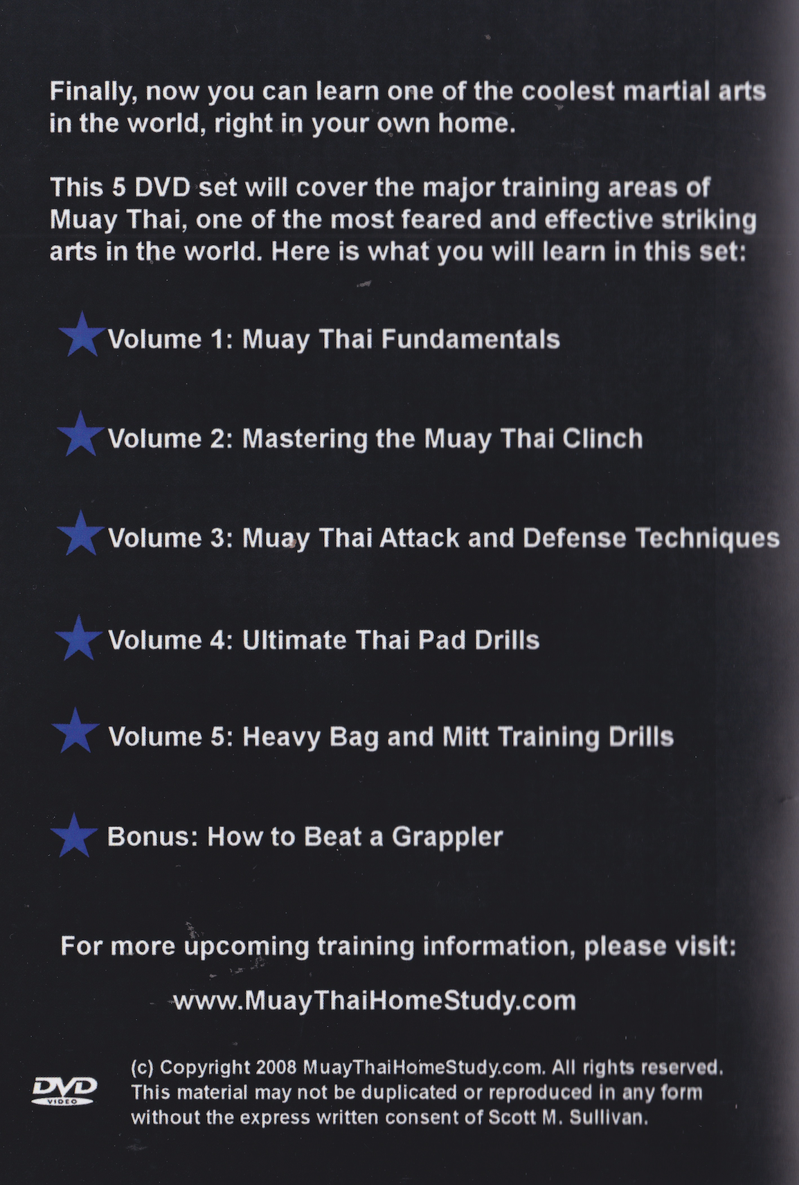 The Complete Muay Thai Home Study Course 6 DVD Set by Scott Sullivan (Preowned)