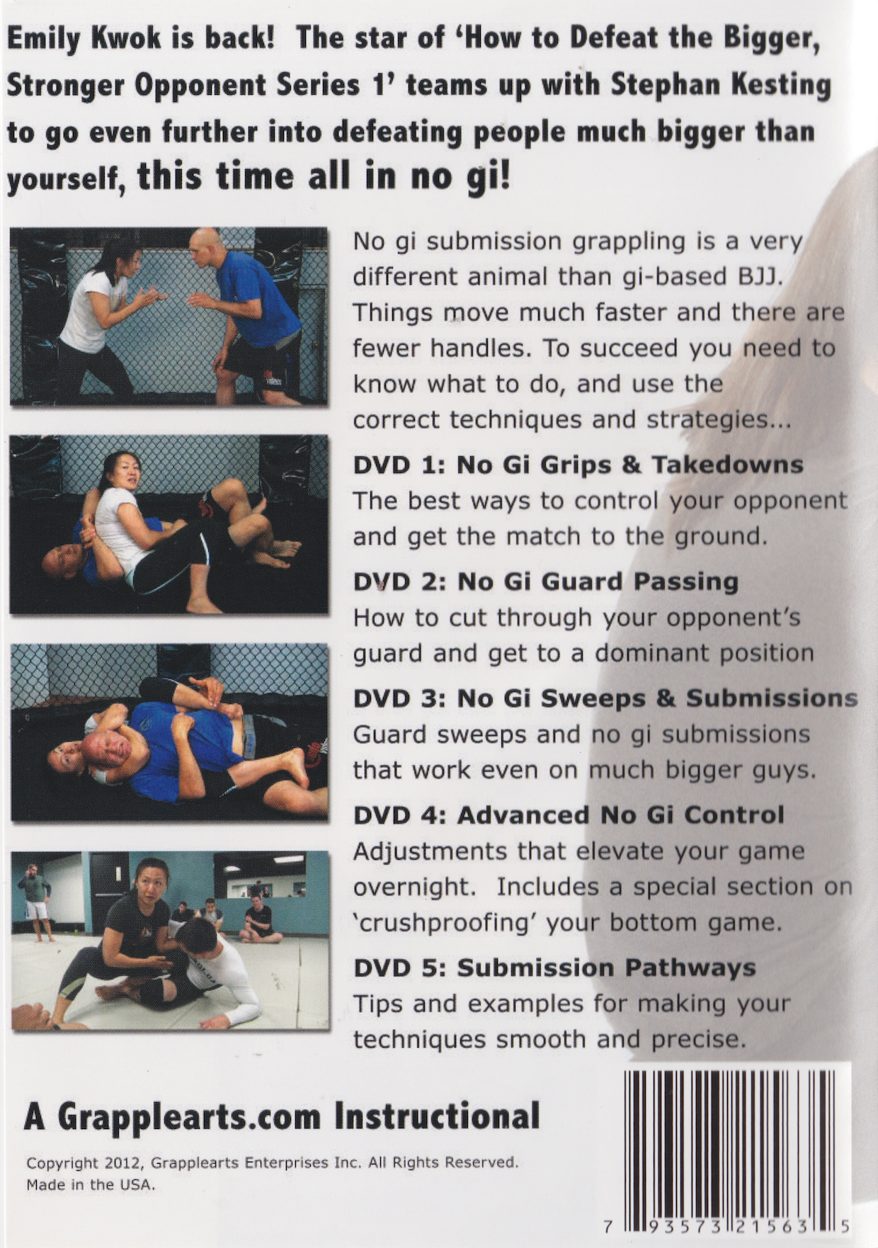 How to Defeat the Bigger, Stronger Opponent in Nogi 5 DVD Set by Stephan Kesting & Emily Kwok