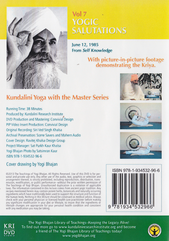 Kundalini Yoga Yogic Salutations DVD by Yogi Bhajan (Preowned)