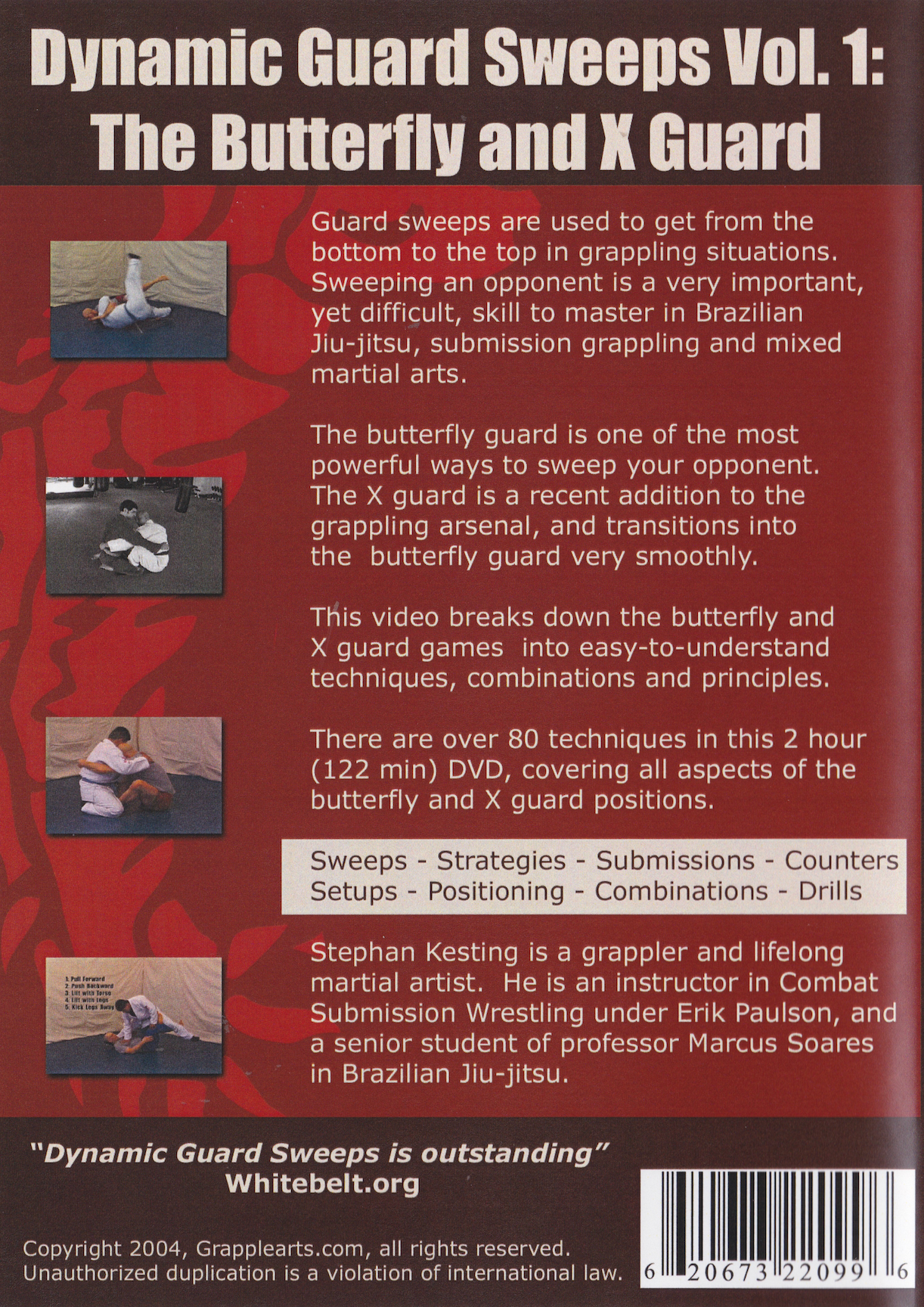 Barridos de guardia dinámicos Vol 1: DVD Butterfly & X Guard de Stephan Kesting