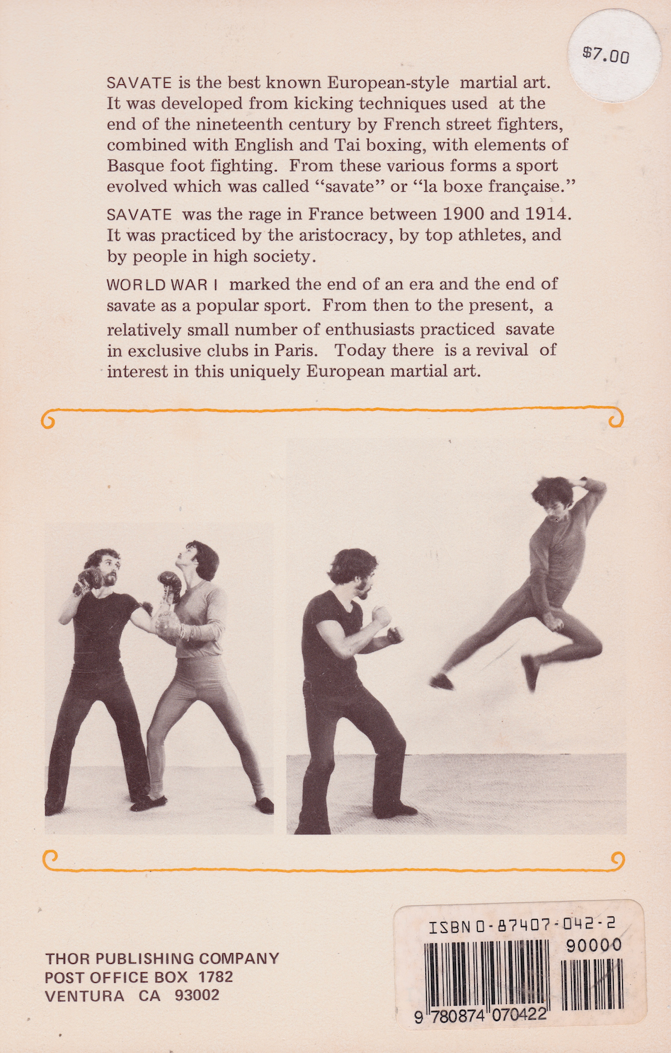 Savate French Foot & Fist Fighting Book by Bruce Tegner (Preowned)