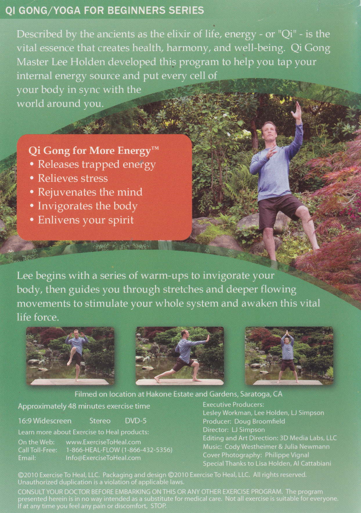 Qi Gong for More Energy (Qi Gong/Yoga for Beginners Series) DVD by Lee Holden (Preowned)