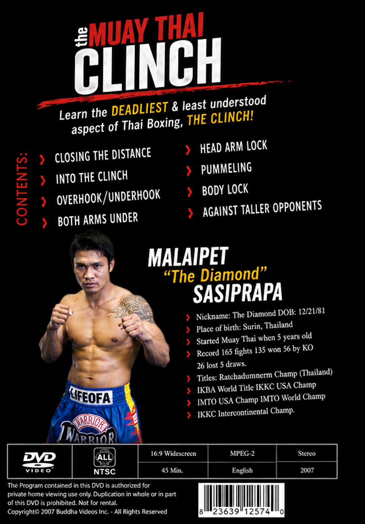 Muay Thai Clinch DVD with Malaipet