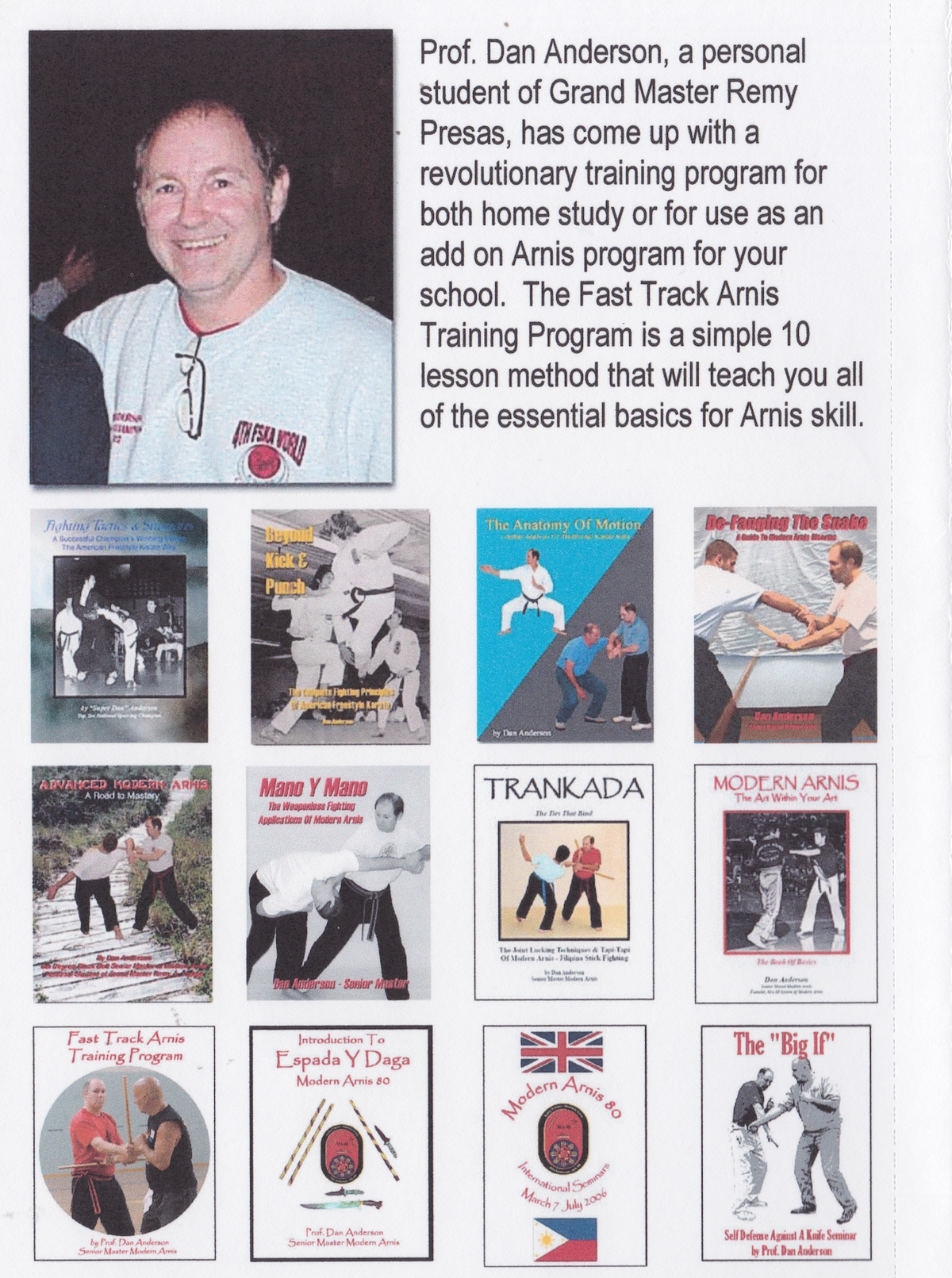 Fast Track Arnis Training Program DVD 1 by Dan Anderson (Preowned)