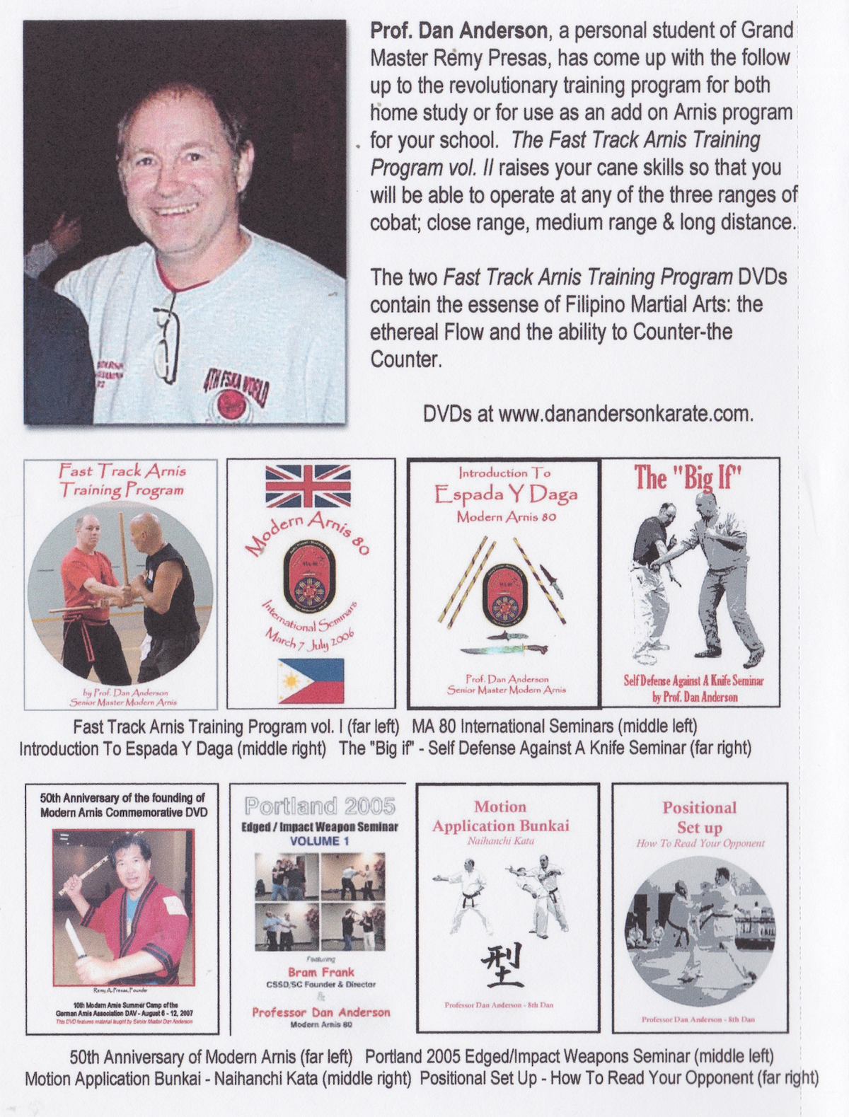 Fast Track Arnis Training Program DVD 2 by Dan Anderson (Preowned)