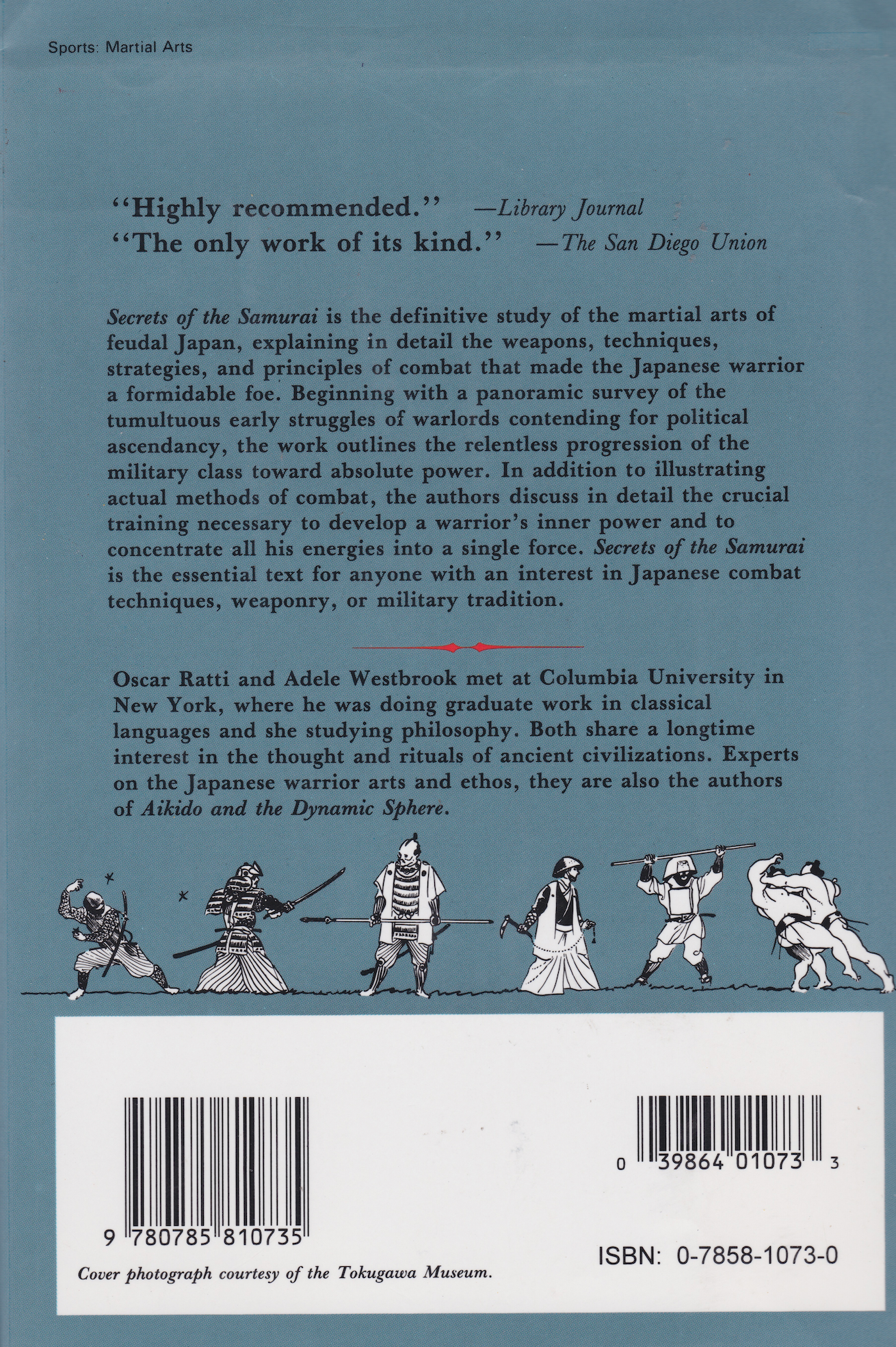 Secrets of the Samurai: The Martial Arts of Feudal Japan Book by Oscar Ratti & Adele Westbrook (Hardcover)(Preowned)