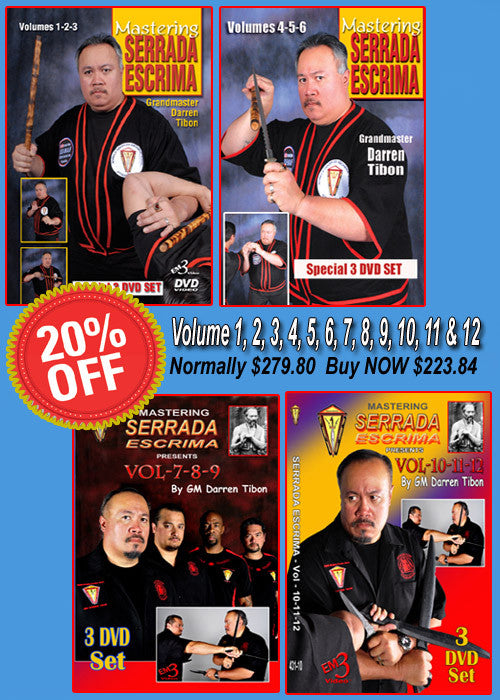 Serrada Escrima Special 12 DVD Set by Darren Tibon