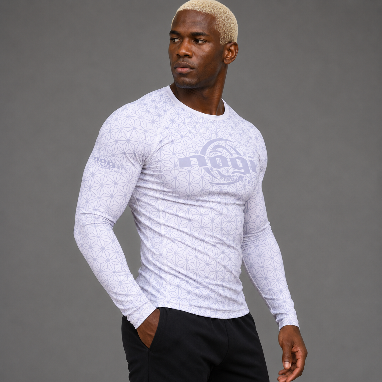 Spectral Long Sleeve Rashguard - White (LS) by Nogi Industries