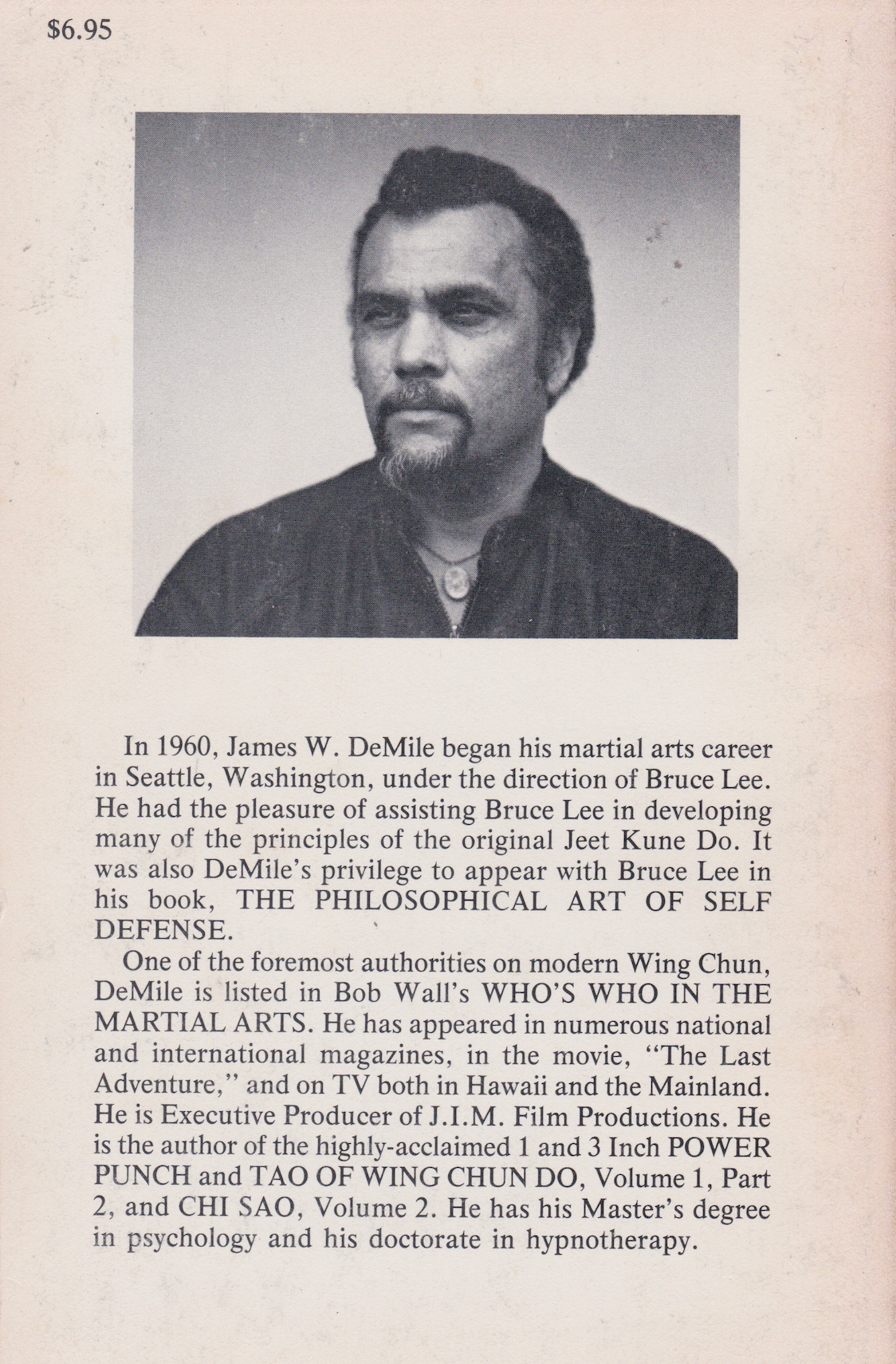 Tao of Wing Chun Do Vol 1, Part 1 Book by James DeMile (1st Edition)(Preowned)