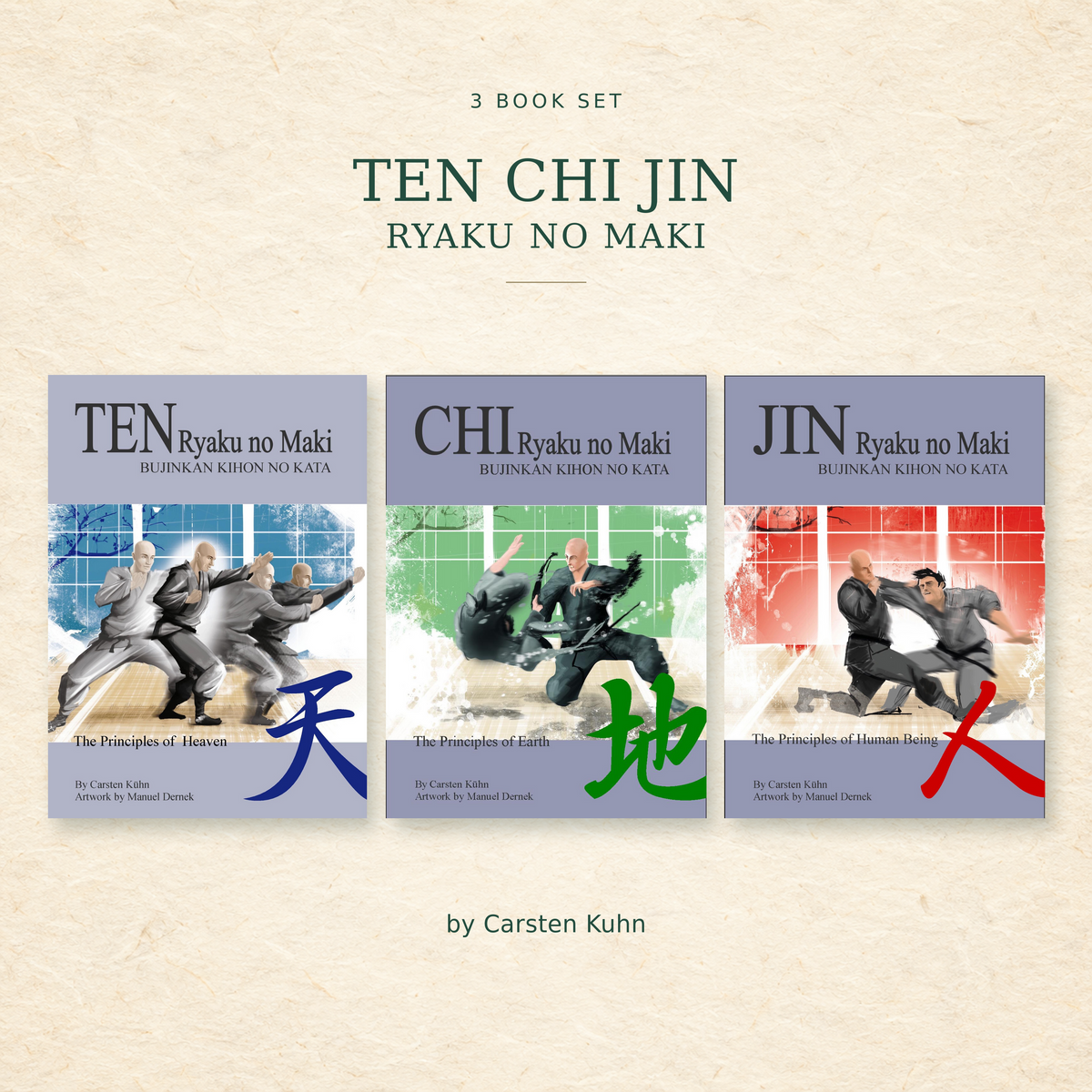 Ten Chi Jin Ryaku no Maki Bujinkan Ninjutsu 3 Book Set by Carsten Kuhn