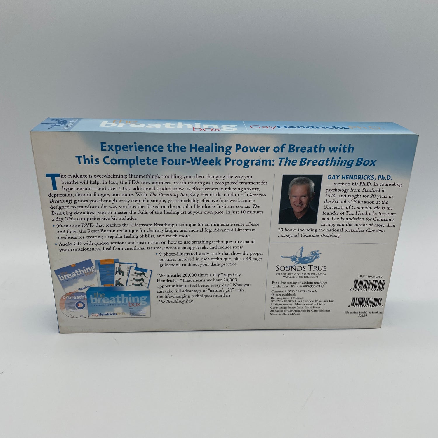 The Breathing Box: 4 Weeks To Healthy Breathing Book, DVD & CD by Gay Hendricks (Preowned)