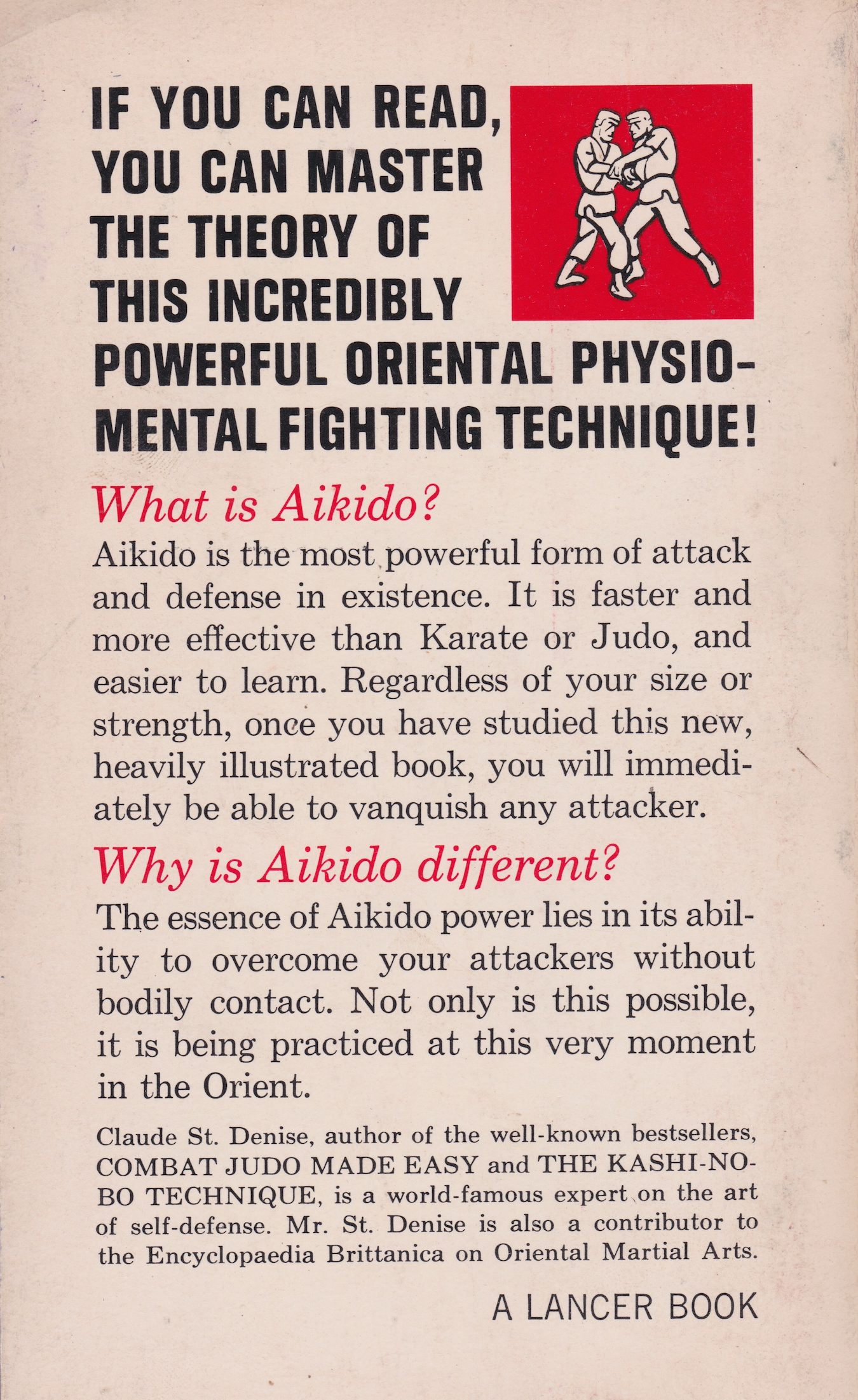 The Power of Aikido Book by Claude St Denise (Preowned)