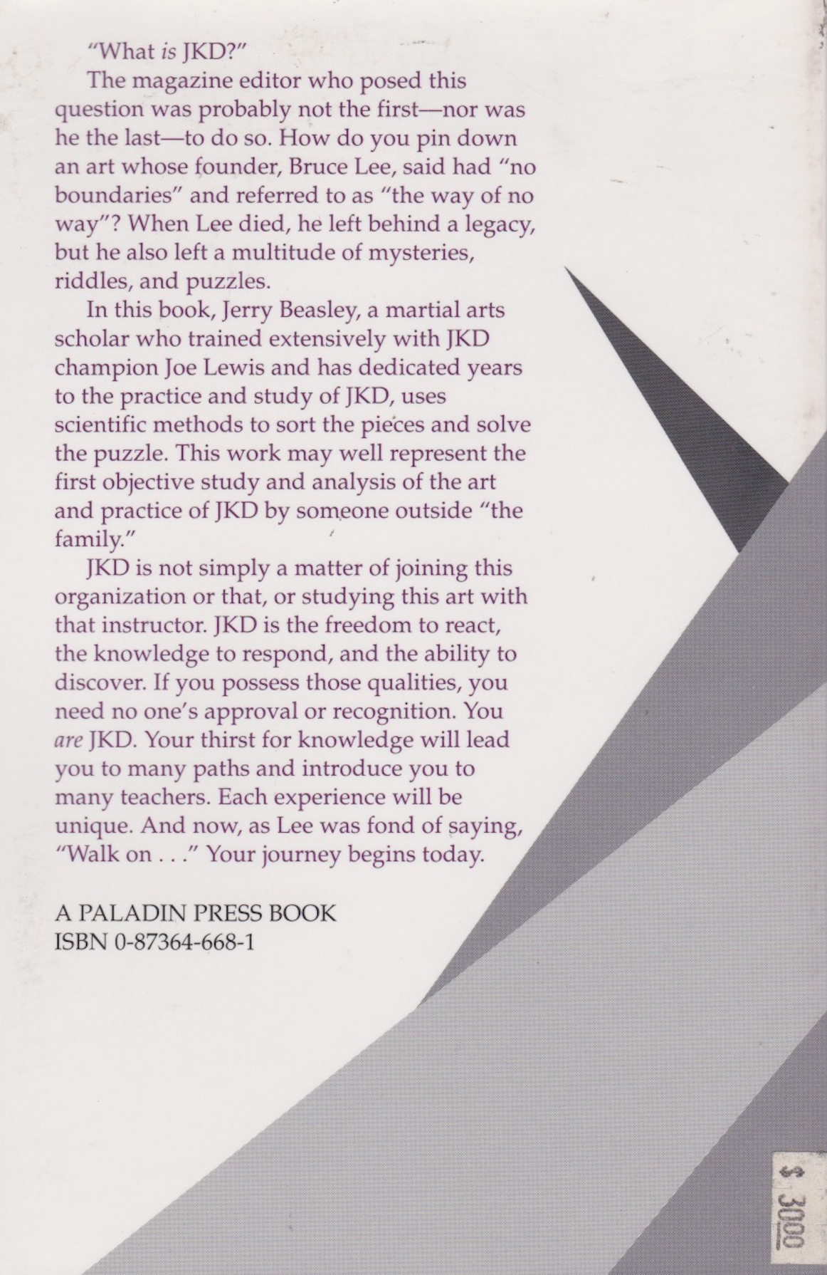 The Way of No Way: Solving the Jeet Kune Do Riddle Book by Jerry Beasley (Preowned)