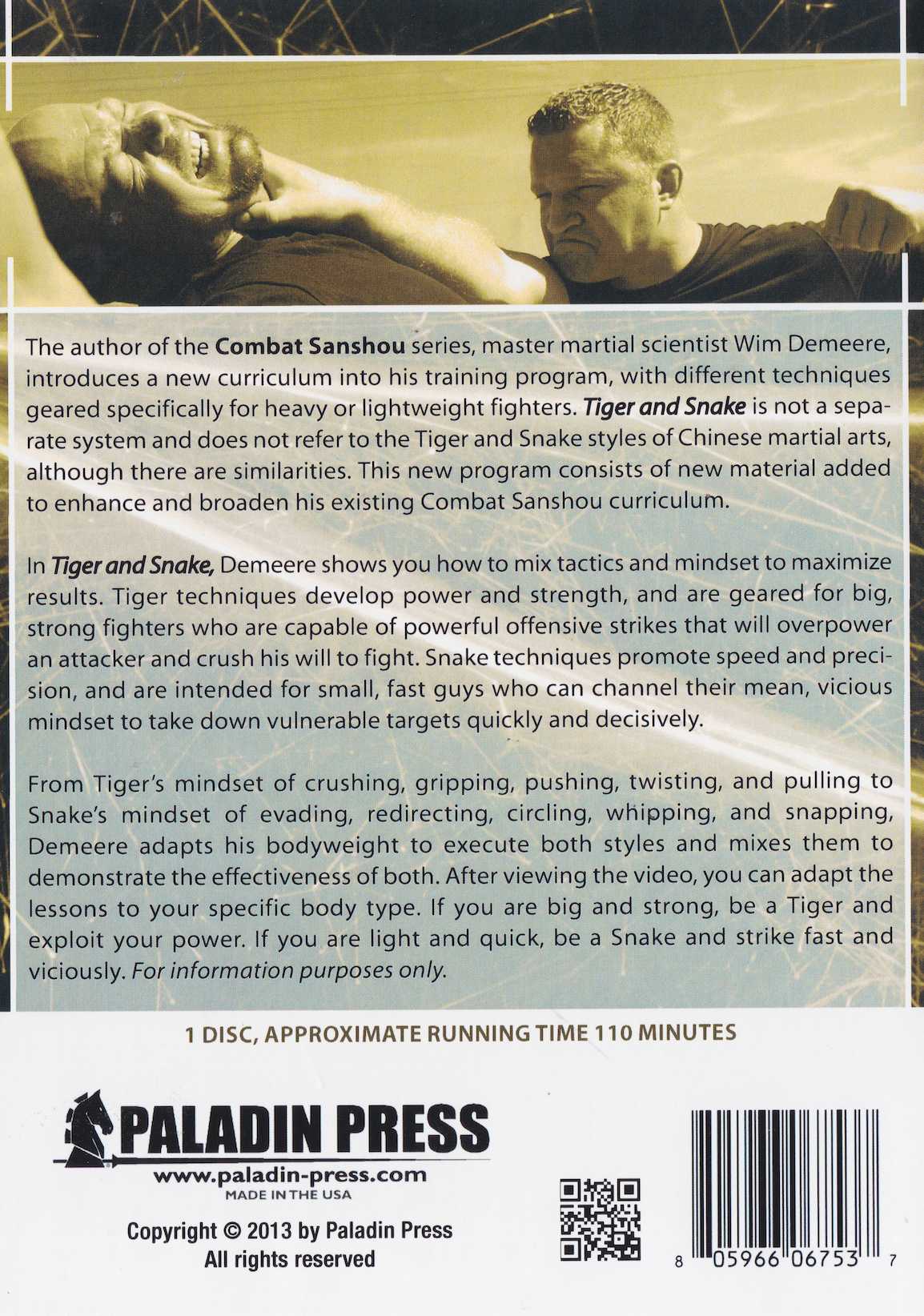 Tiger & Snake: Offensive, Powerful, & Fast Combat Sanshou Techniques DVD by Wim Demeere (Preowned)
