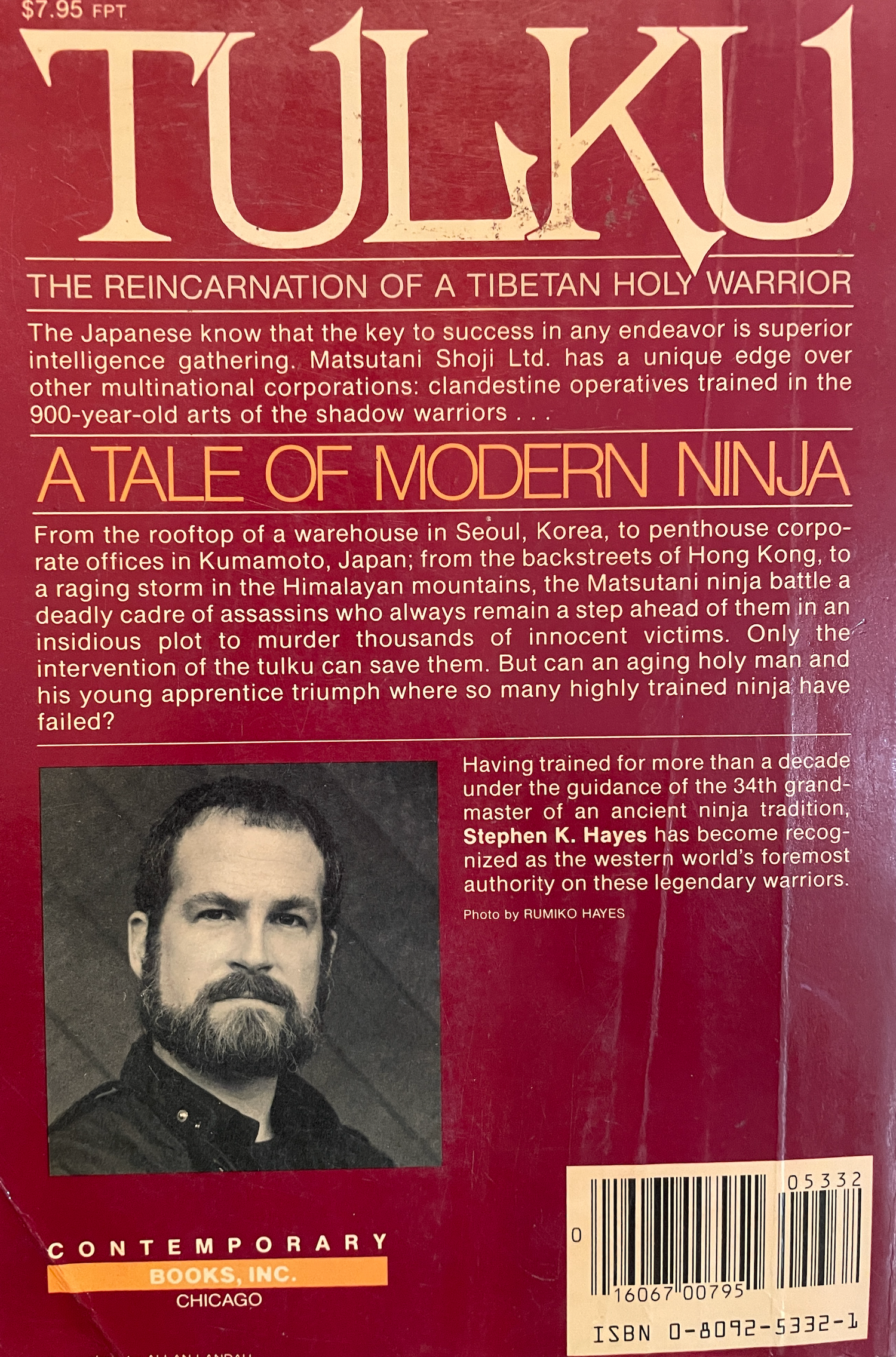 Tulku: A Novel of Modern Ninja Book by Stephen Hayes (Preowned)