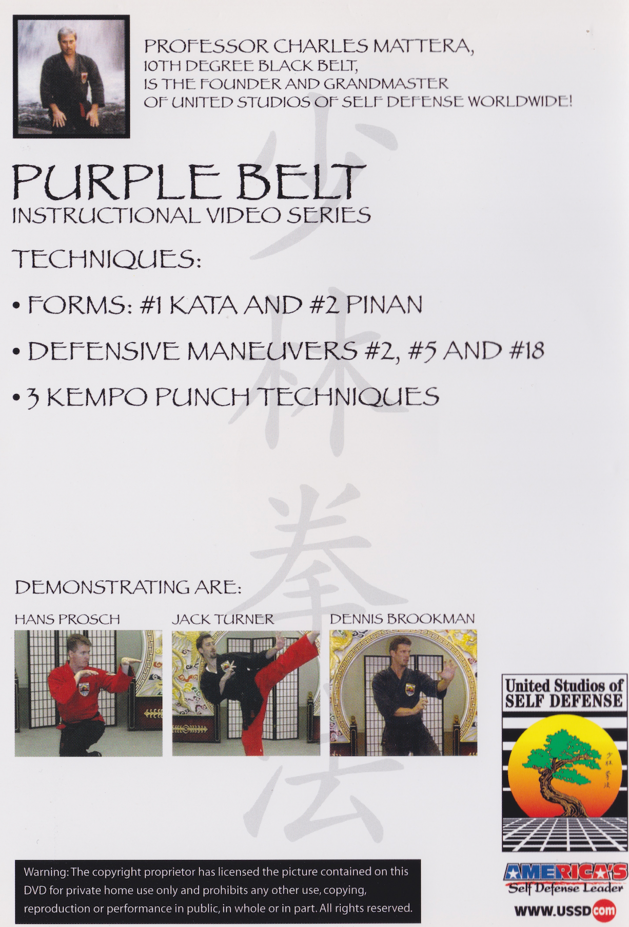 United Studios of Self Defense Purple Belt DVD by Charles Mattera (Preowned)
