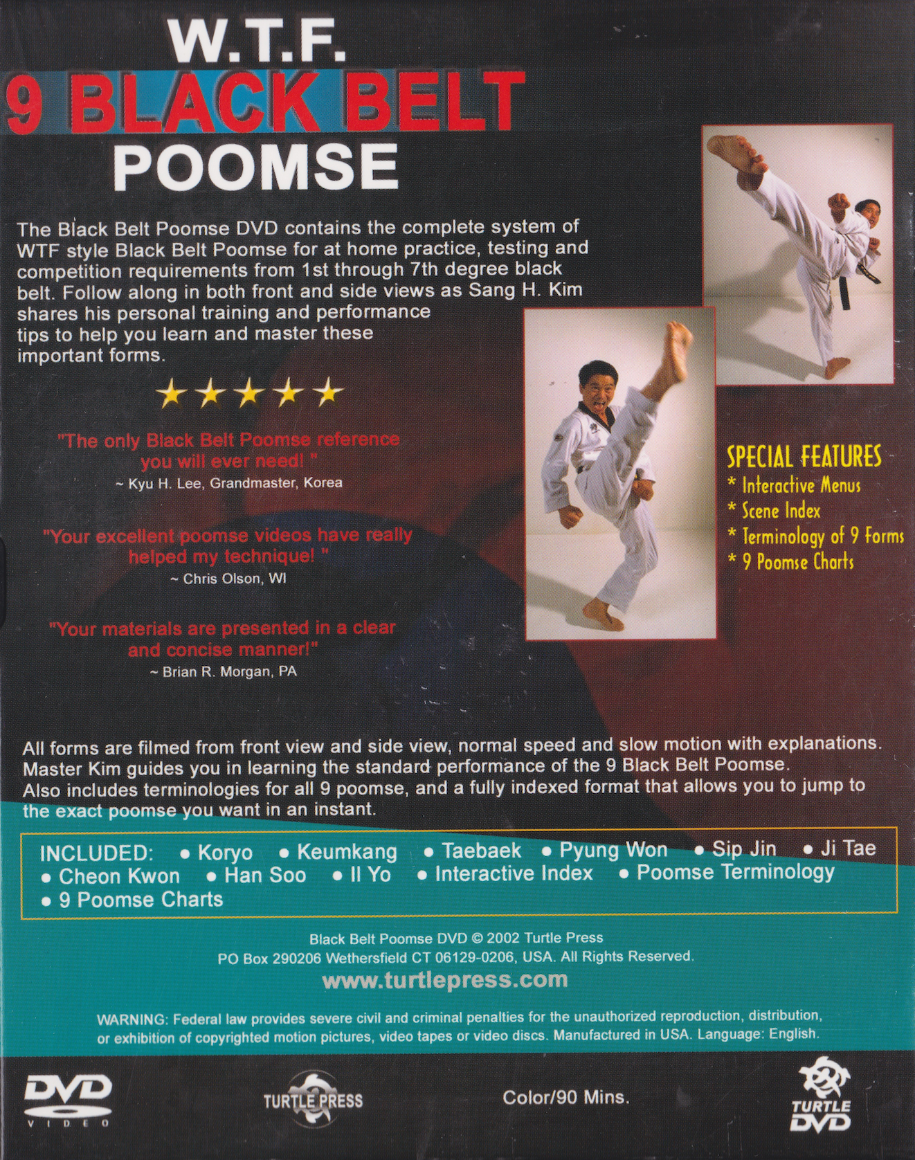 W.T.F. Taekwondo: Official Black Belt Poomse DVD by Sang Kim (Preowned)