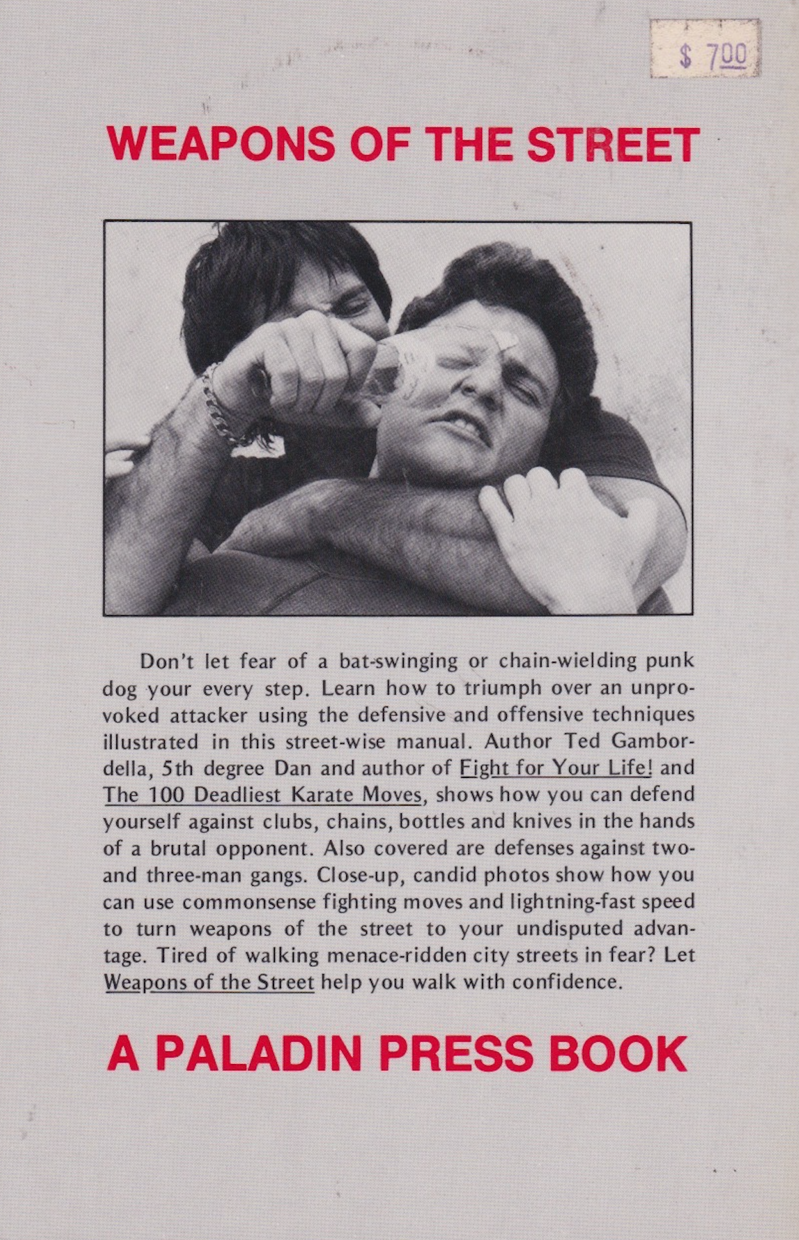 Weapons of the Street Book by Ted Gambordella (Preowned)