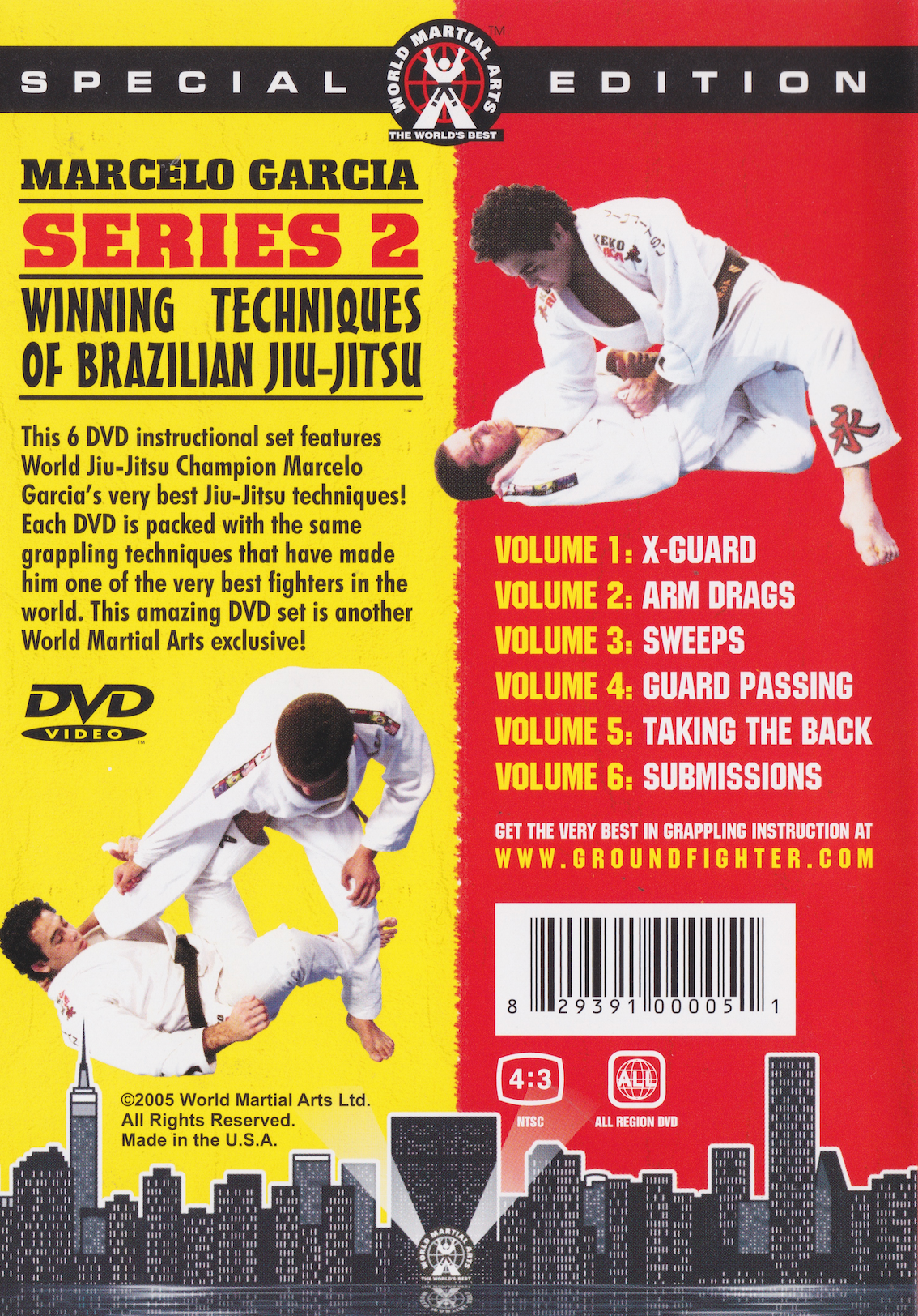 Winning Techniques of Brazilian Jiu-jitsu Series 2 (6 DVD Set) by Marcelo Garcia (Preowned)