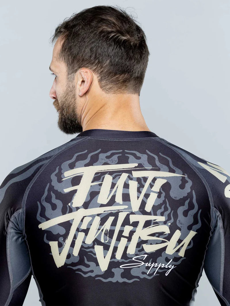 Yakedo Standard Long Sleeve Rashguard Black by Fuji