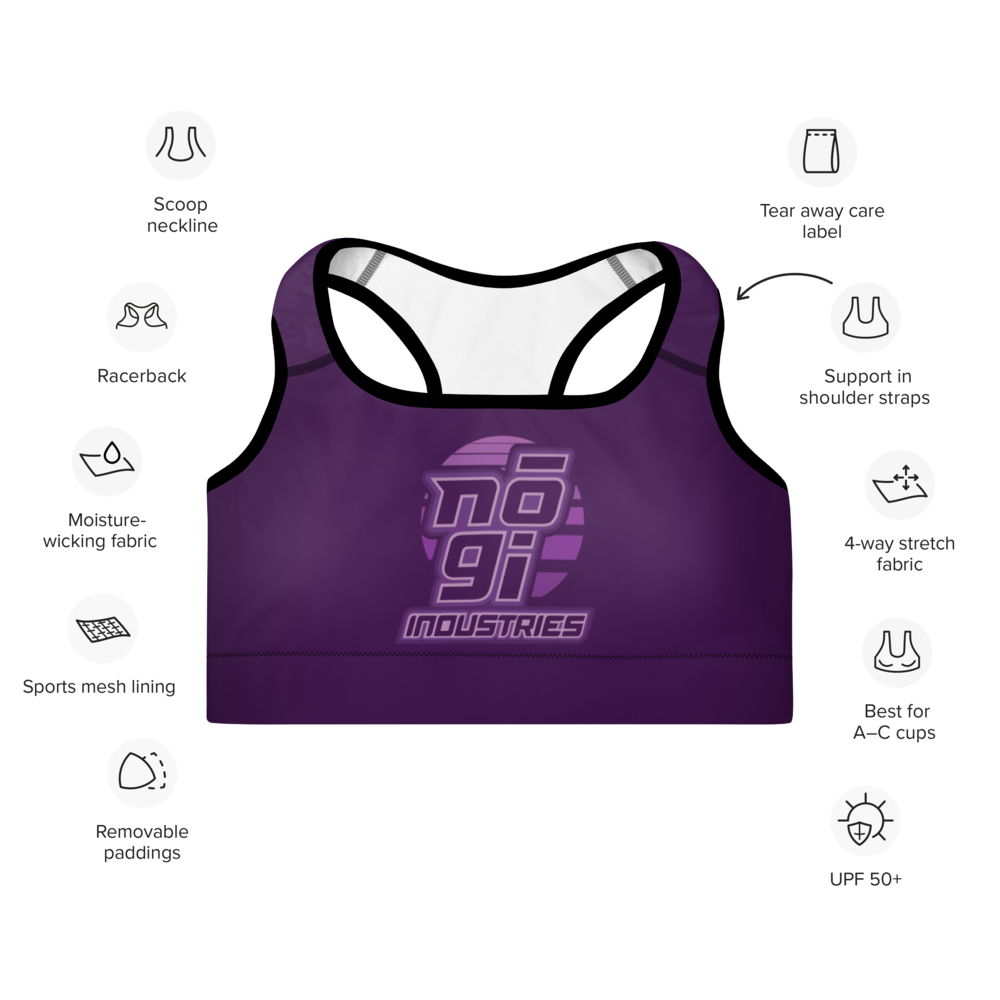 7Four PURPLE Padded Sports Bra by Nogi Industries