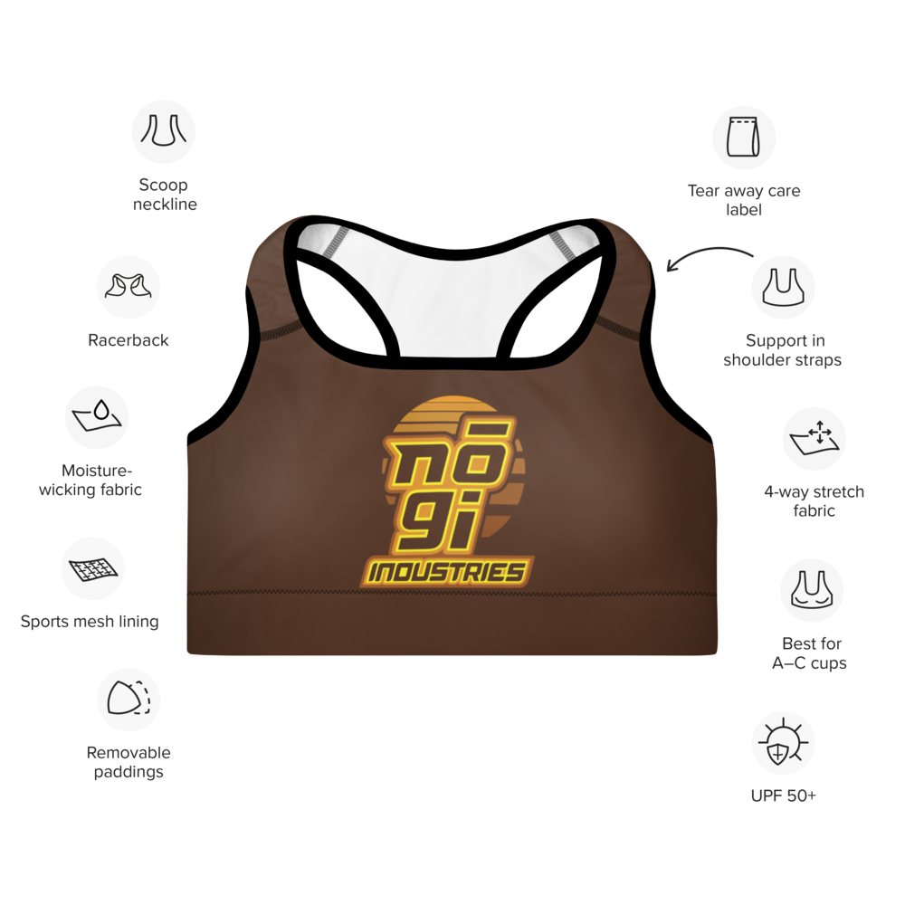 7Four BROWN Padded Sports Bra by Nogi Industries