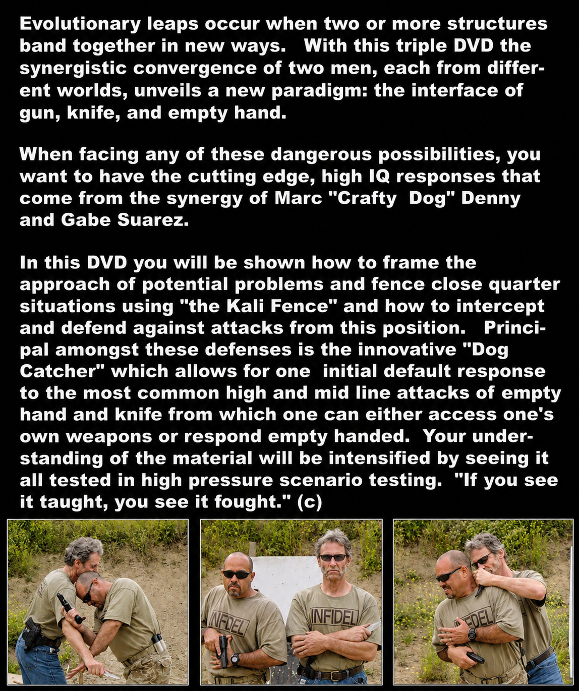 Die Less Often 1: Intro to the Interface of Gun, Knife, & Empty Hand 3 DVD Set with Crafty Dog & Gabe Suarez