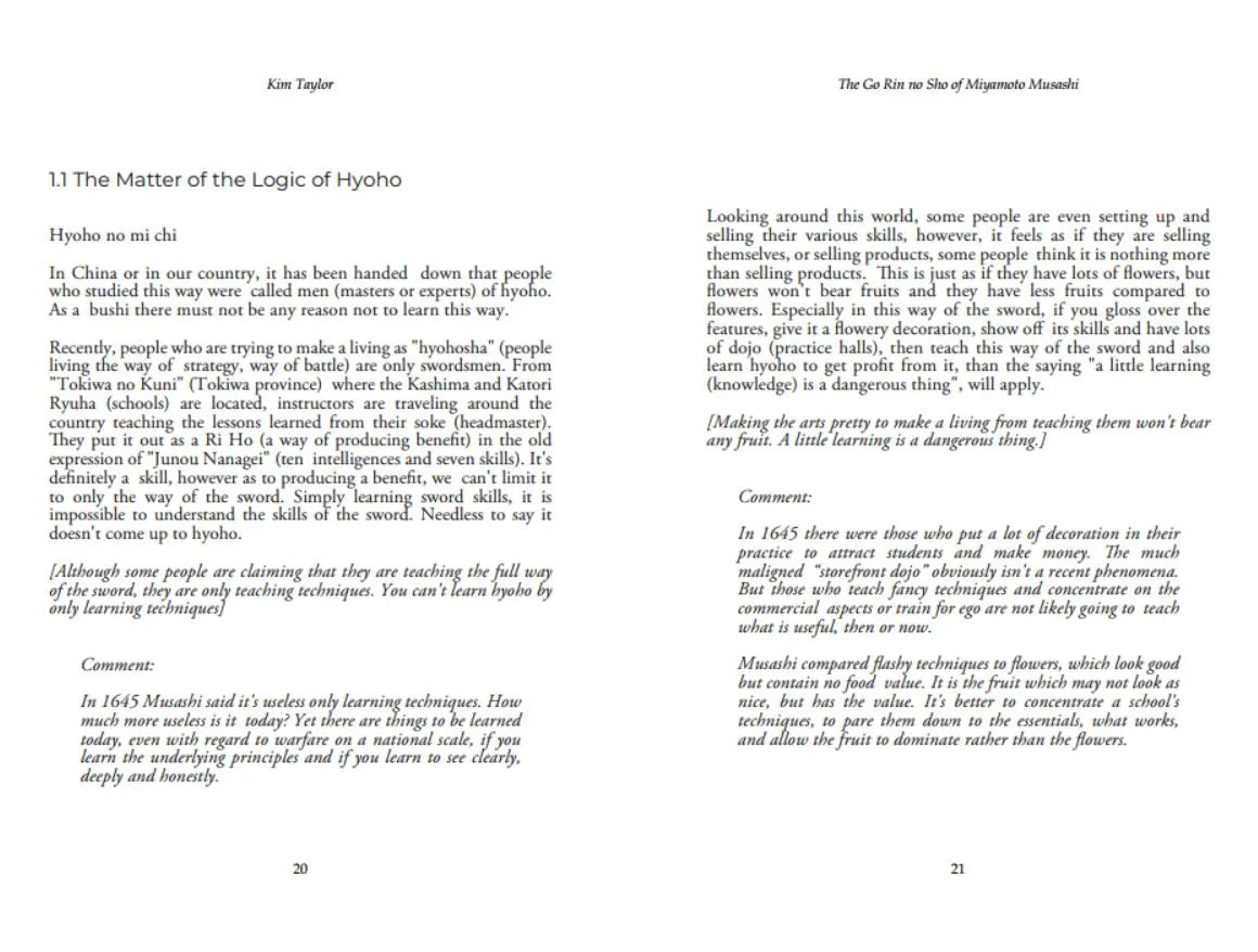 The Go Rin no Sho of Miyamoto Musashi Book by Kim Taylor