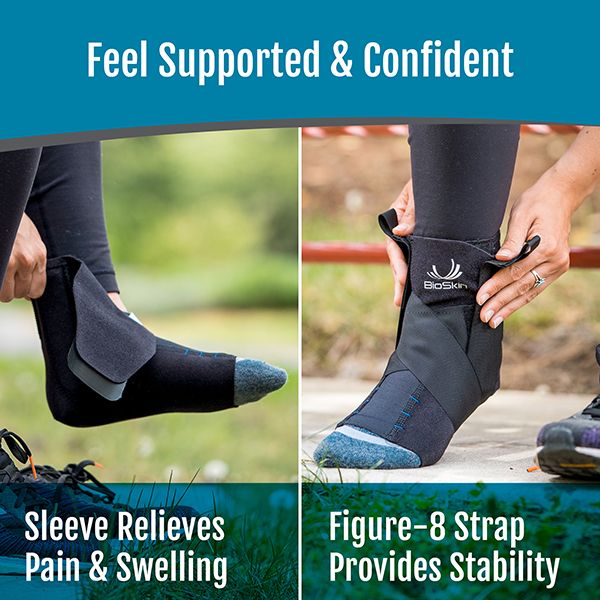 Premium Ankle Compression Brace with Gel by Bioskin