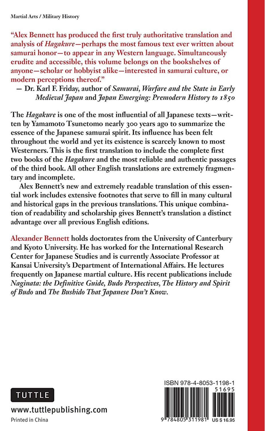 Hagakure Book of the Samurai by Yamamoto Tsunetomo