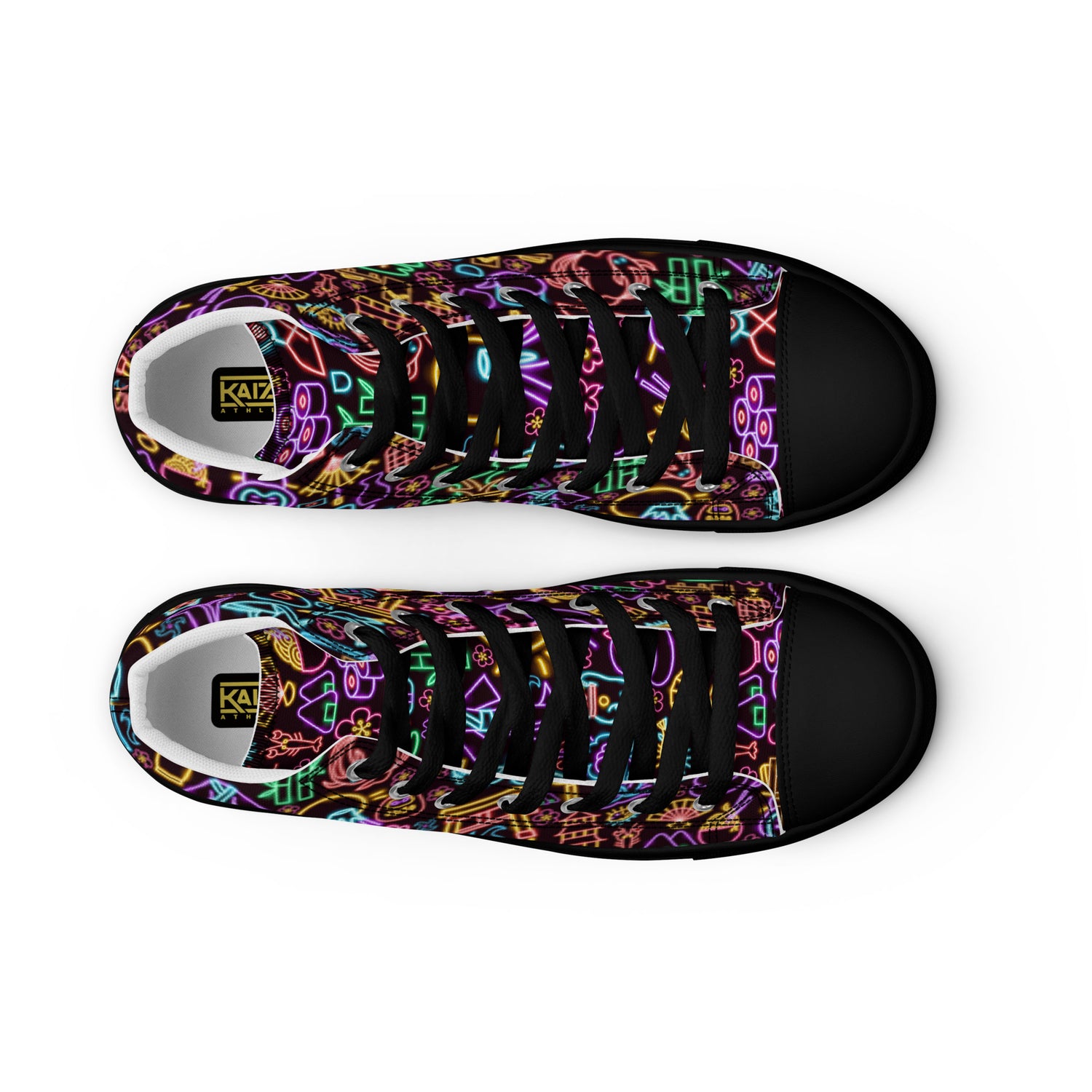 Neon Nights Men’s High top Canvas Shoes by Kaizen Athletic