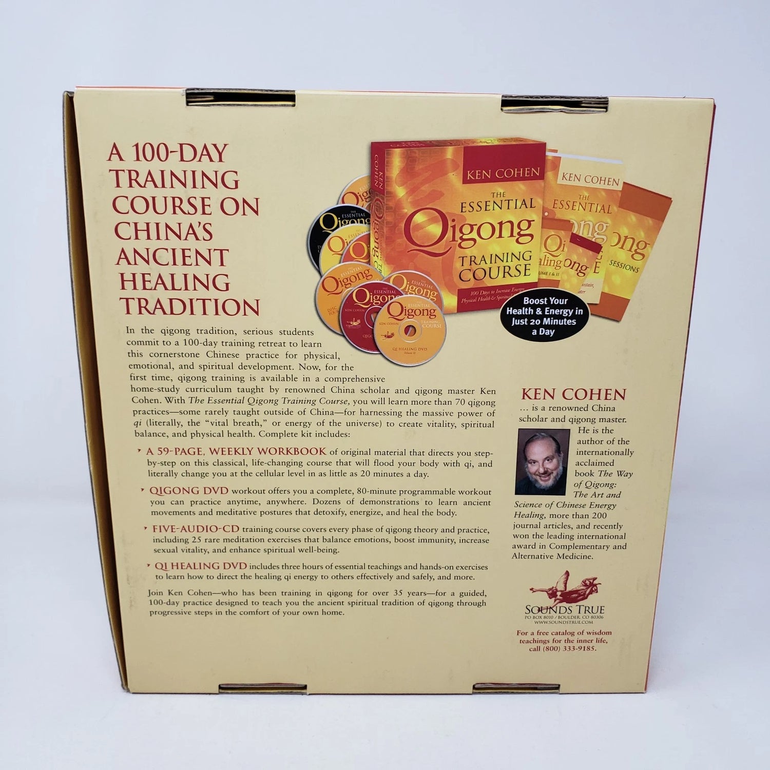 The Essential Qigong Training Course: 100 Days to Increase Energy, Physical Health, and Spiritual Well-Being DVD, CD & Book Set by Ken Cohen (Preowned)