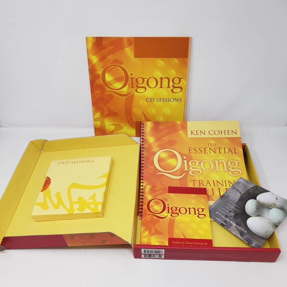 The Essential Qigong Training Course: 100 Days to Increase Energy, Physical Health, and Spiritual Well-Being DVD, CD & Book Set by Ken Cohen (Preowned)