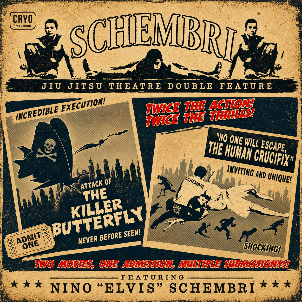 Killer Butterfly & Human Crucifix by Nino Schembri (On Demand)