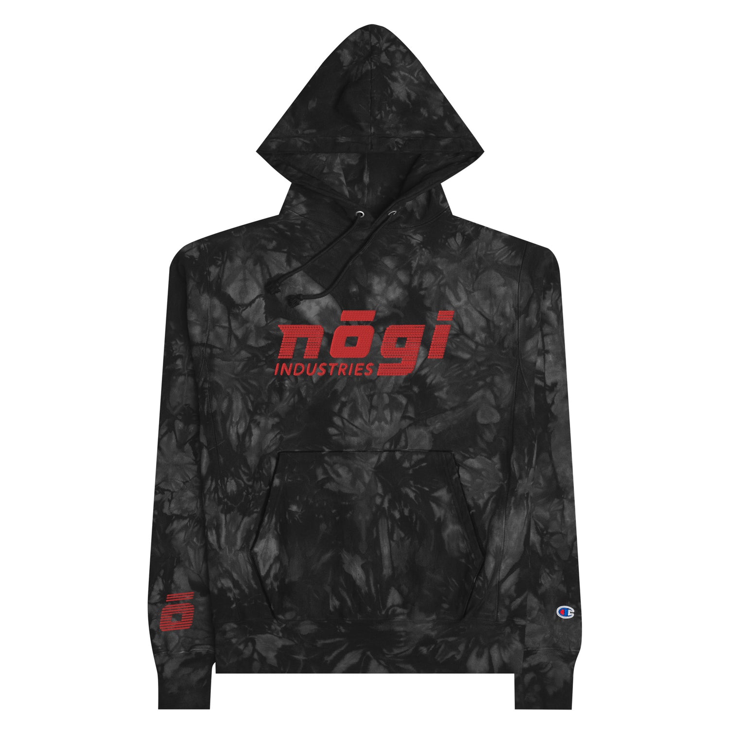 Black Smoke Unisex Champion Tie-Dye Hoodie by Nogi Industries