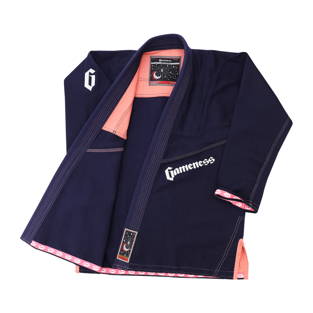 Female Ltd Edition Pearl 2.0 Gi by Gameness  (Navy w Coral) - Budovideos Inc