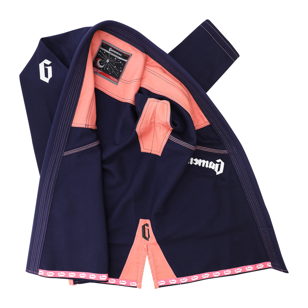 Female Ltd Edition Pearl 2.0 Gi by Gameness (Navy w Coral) - Budovideos Inc
