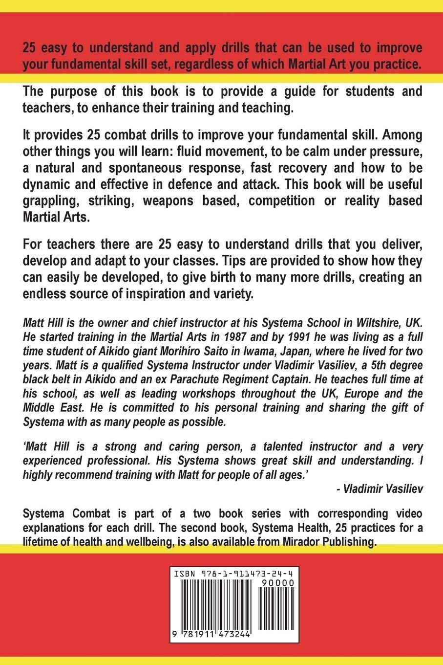 Systema: Russian Martial Art 25 Combat Drills Book by Matt Hill - Budovideos
